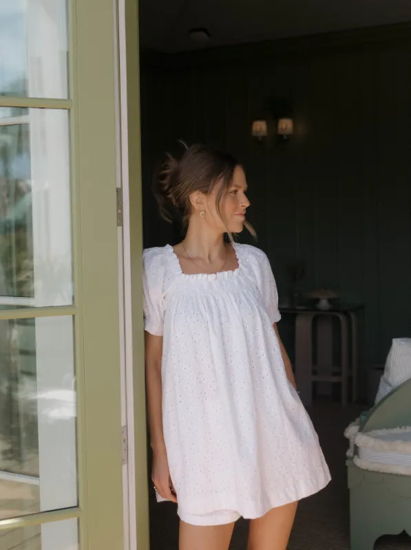 The Sweet and Short Set - White Eyelet sold by Darling Loungewear