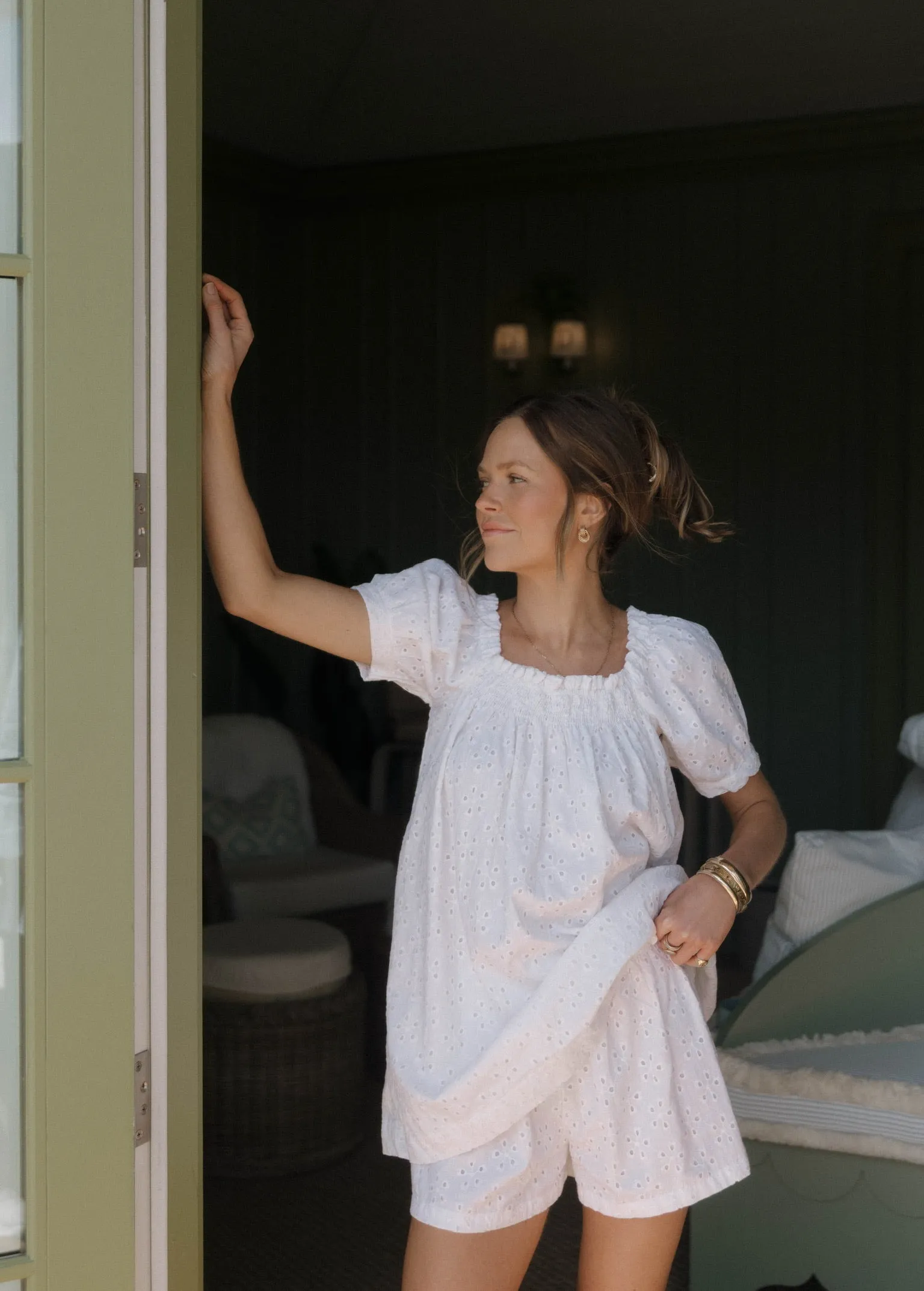 The Sweet and Short Set - White Eyelet sold by Darling Loungewear product image thumbnail 2