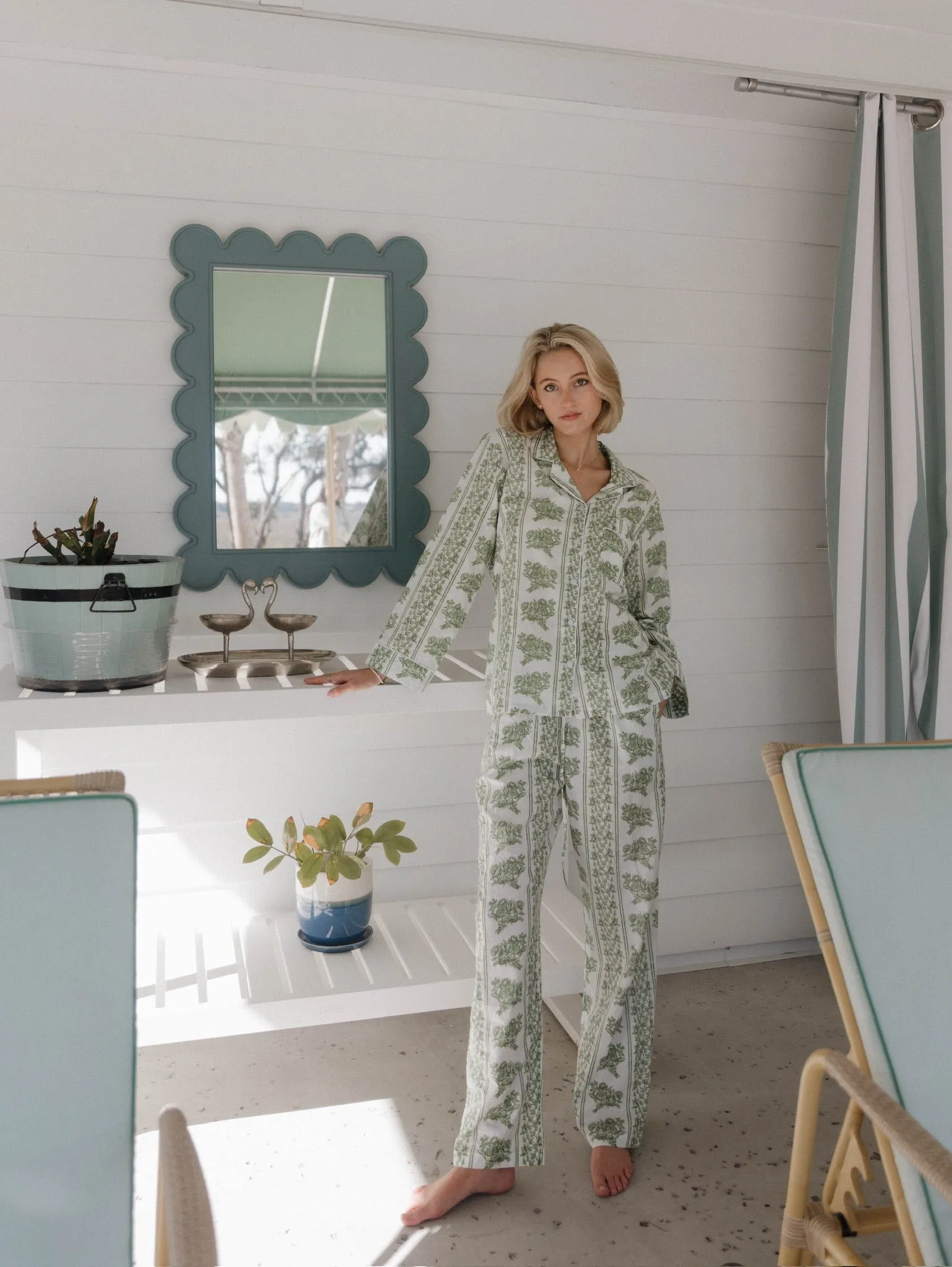 Cozy Pajama Set - Garden Green sold by Darling Loungewear