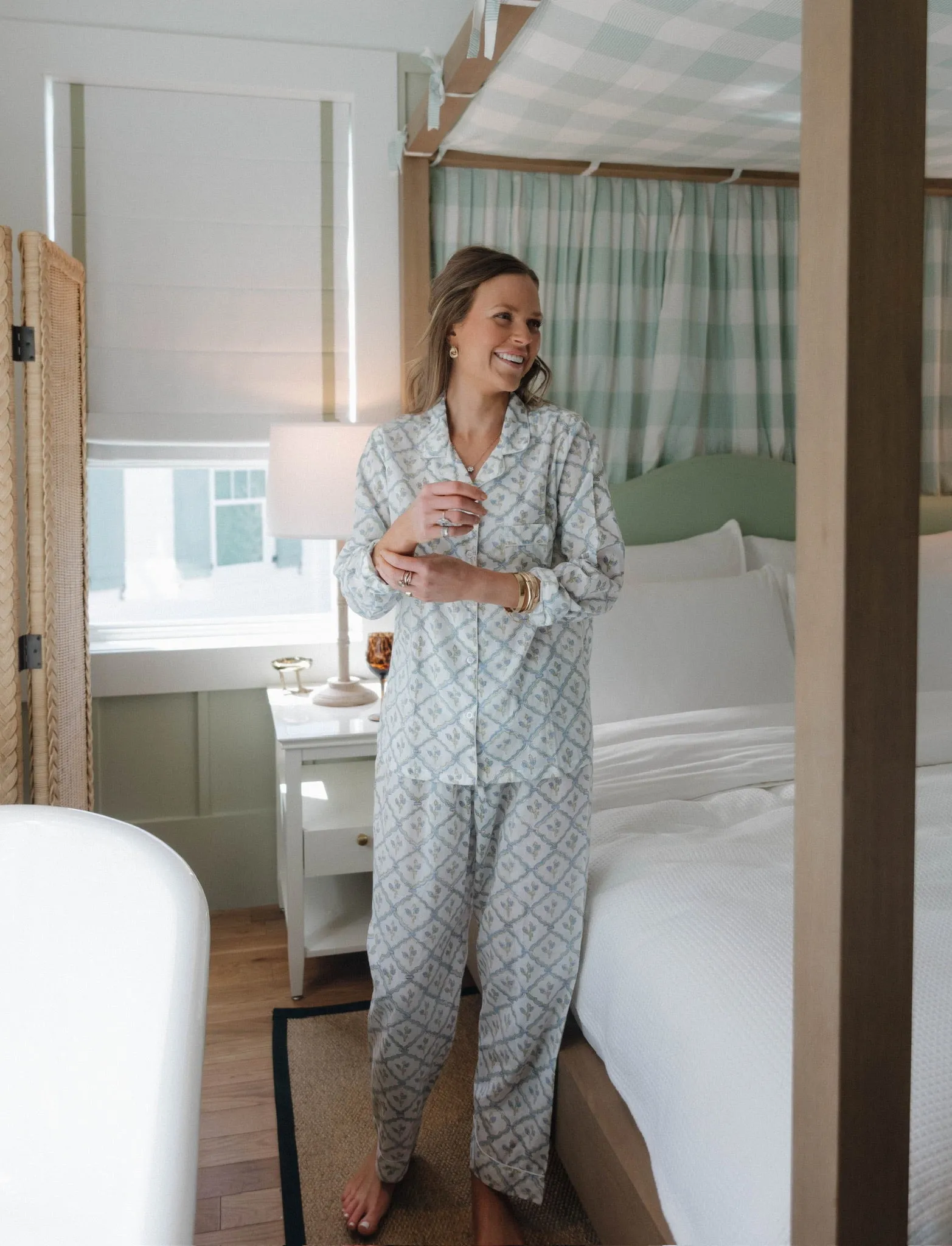 Cozy Pajama Set - Blueberry Lattice sold by Darling Loungewear