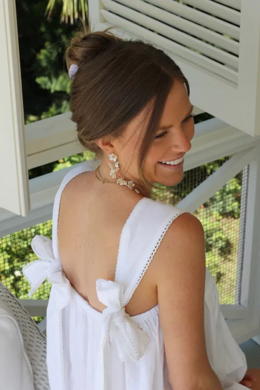 Tie Sleep Dress - White sold by Darling Loungewear