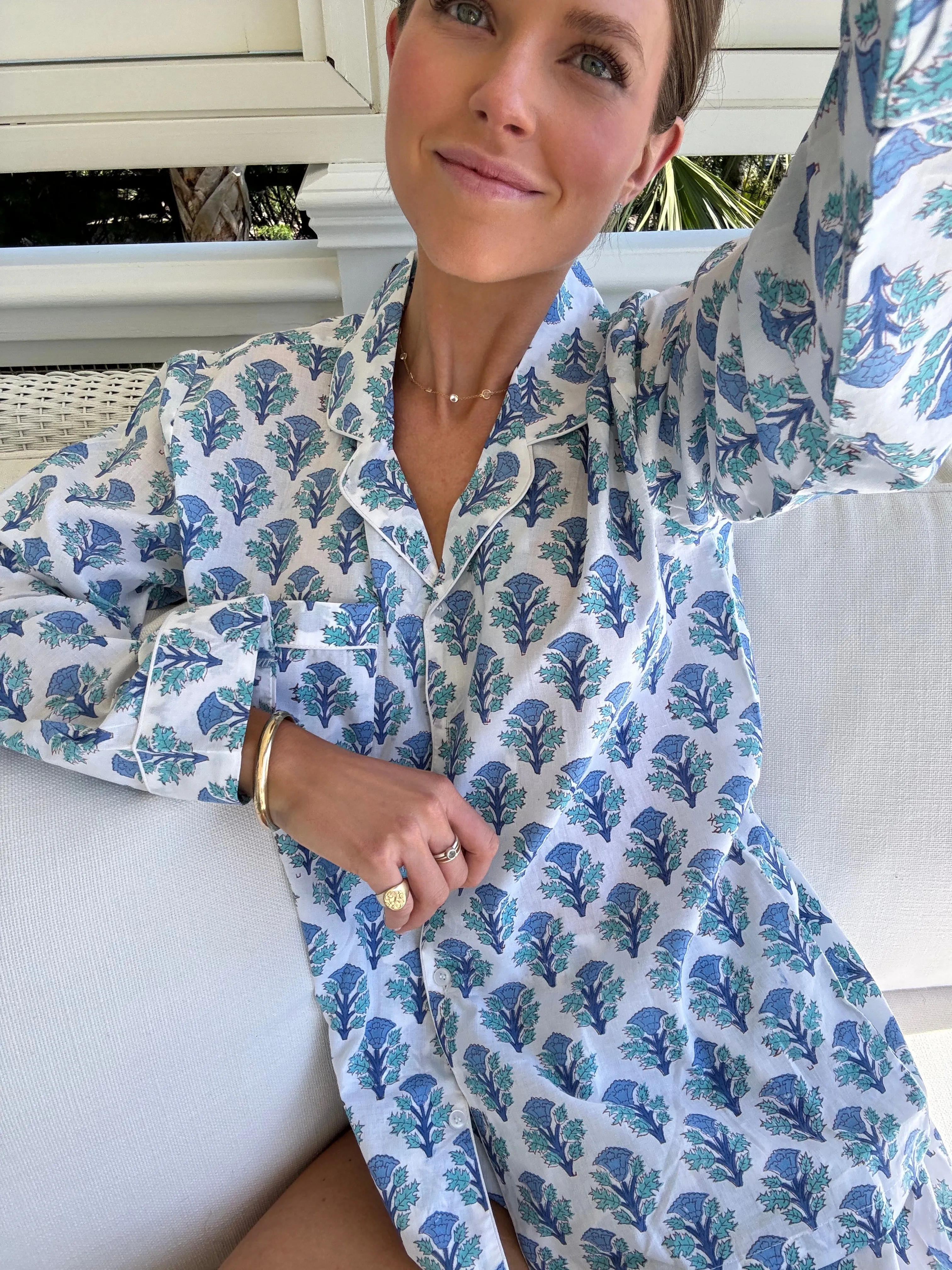 Coastal Blue - PJ Set Long / Short sold by Darling Loungewear product image thumbnail 5