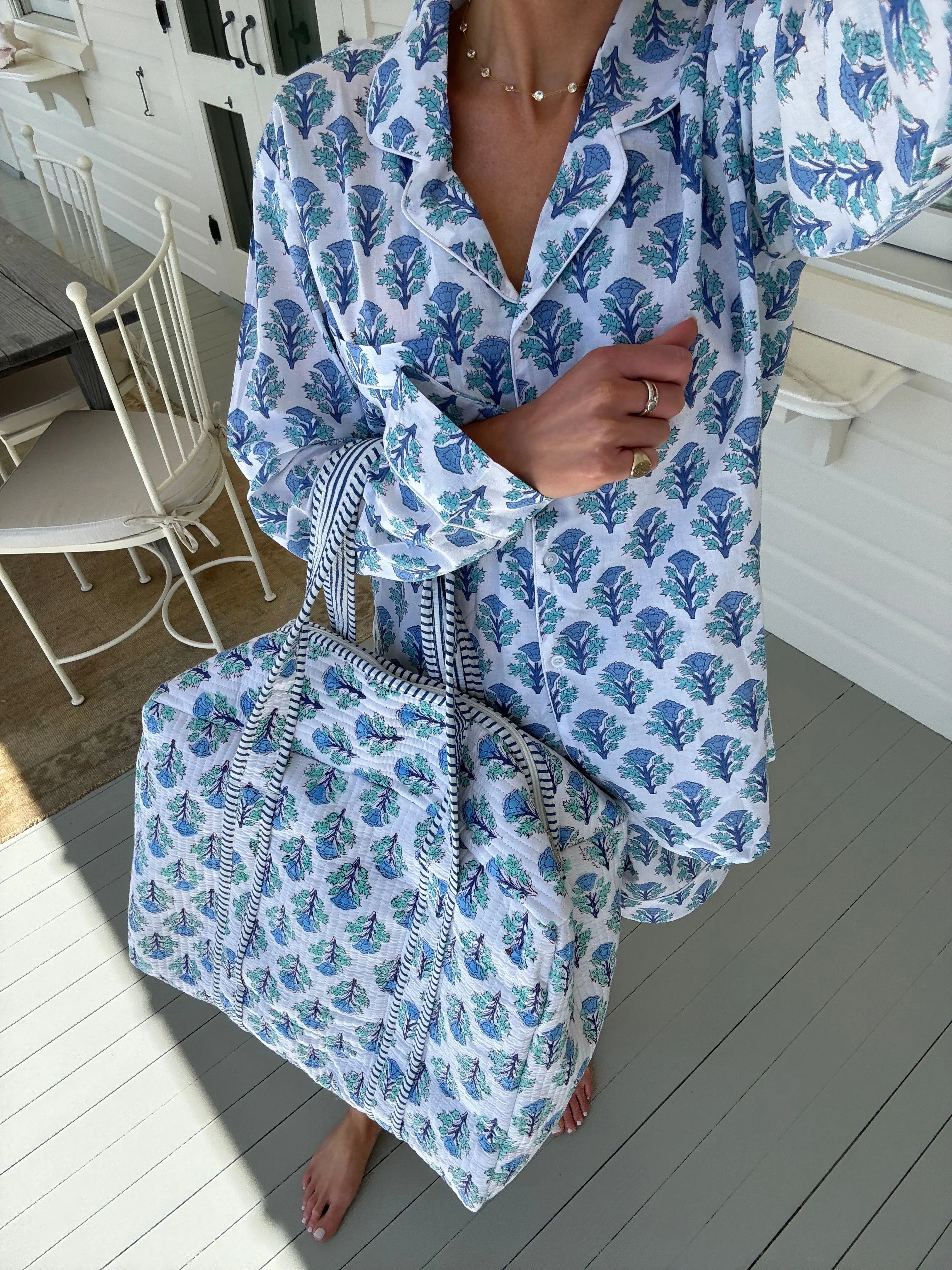Coastal Blue - PJ Set Long / Short sold by Darling Loungewear product image thumbnail 4