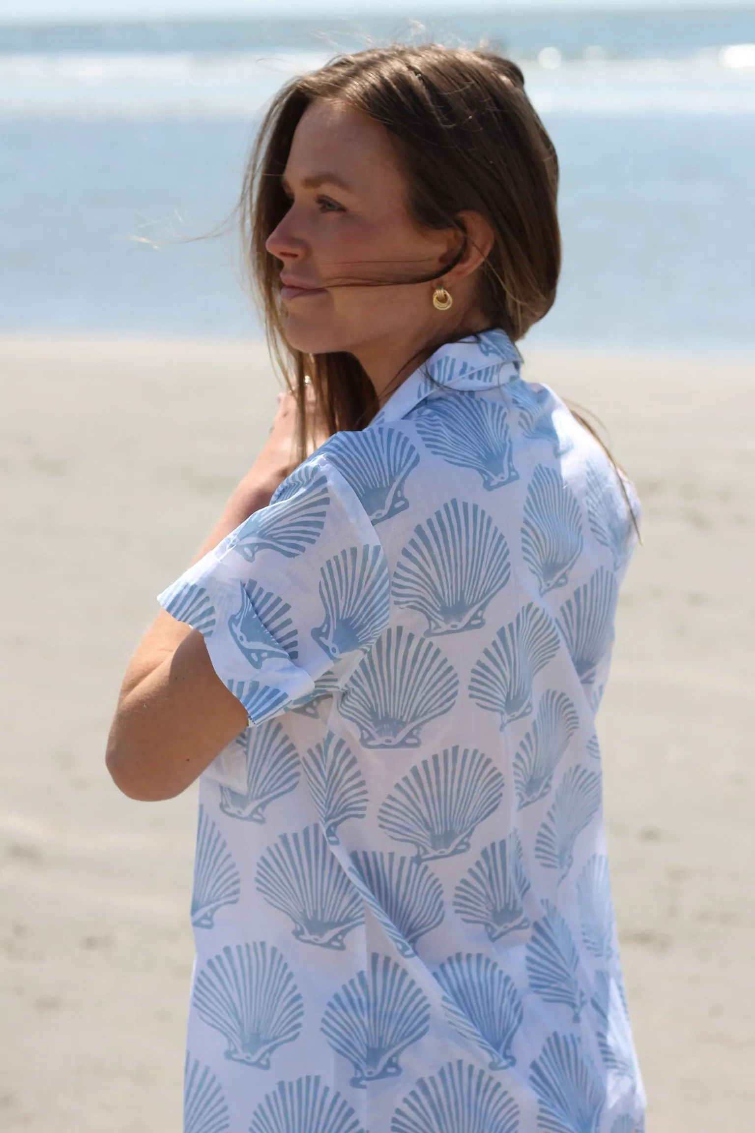 Blue Scallop Shell Set - Short / Short sold by Darling Loungewear product image thumbnail 4