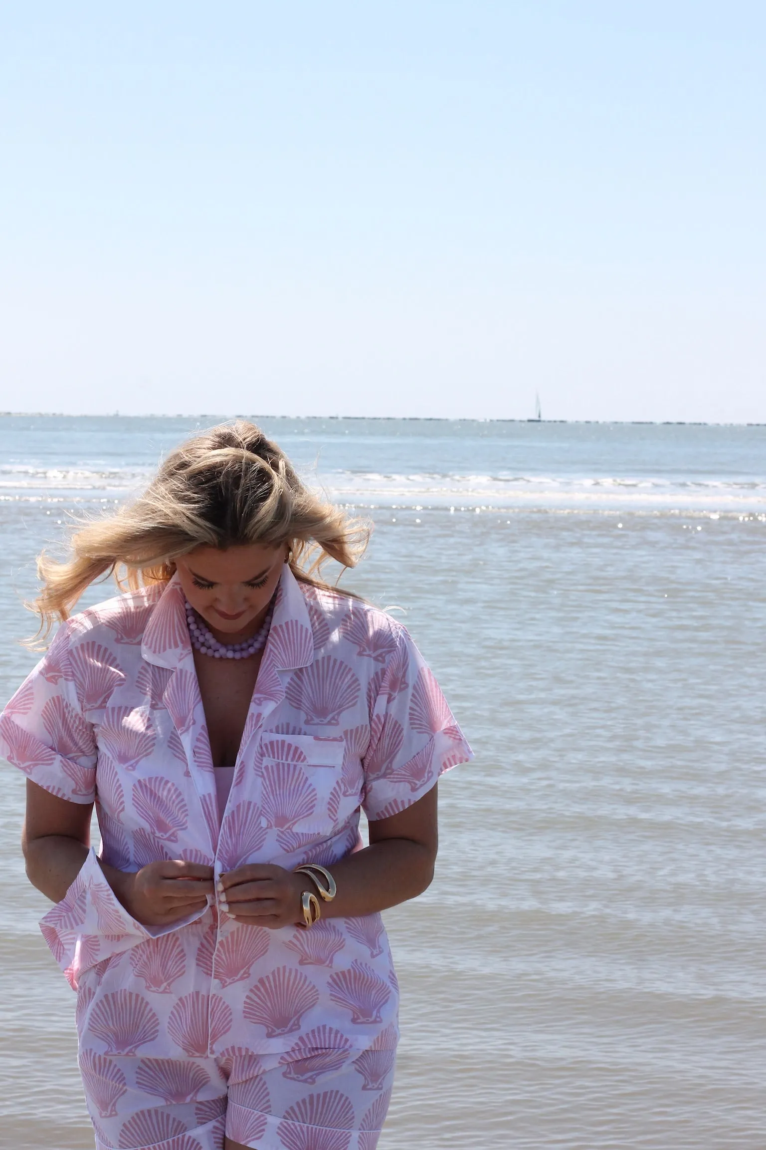 Pacific Pink Scallop Shell Set - Short / Short sold by Darling Loungewear product image thumbnail 2