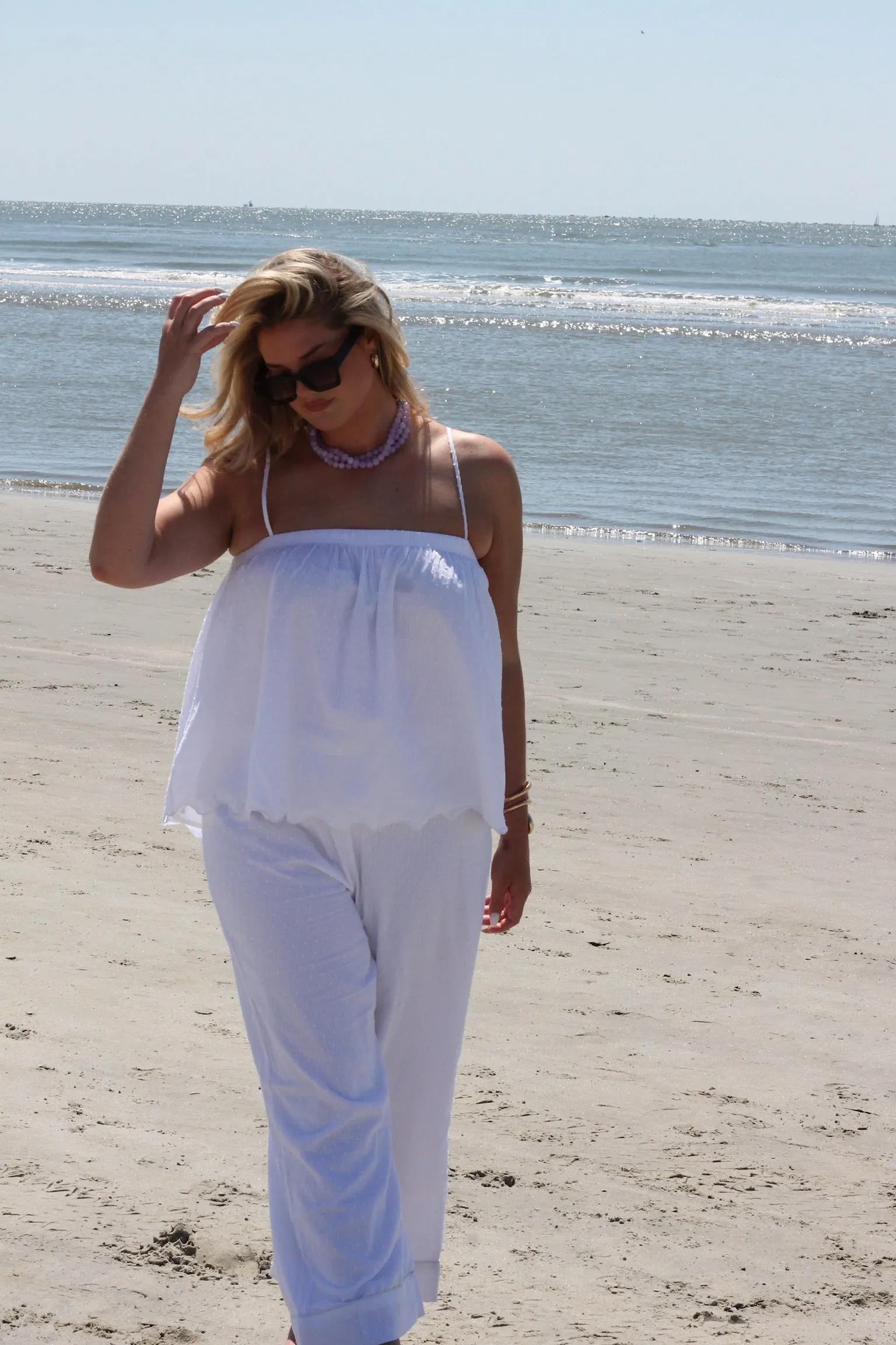 The Dottie Set in White Swiss Dot sold by Darling Loungewear product image thumbnail 2