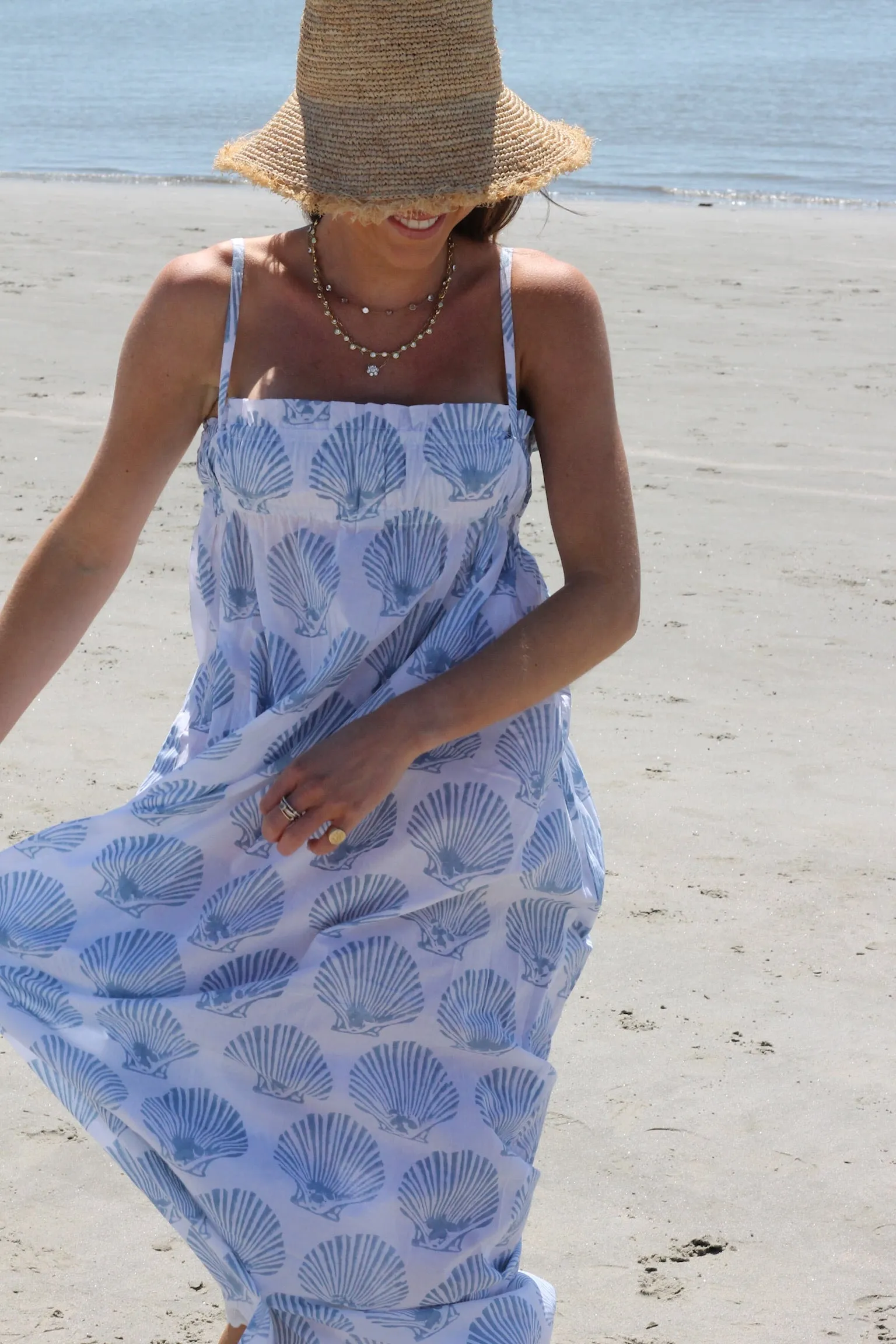 Magnolia Maxi in Blue Scallop Shell sold by Darling Loungewear product image thumbnail 4