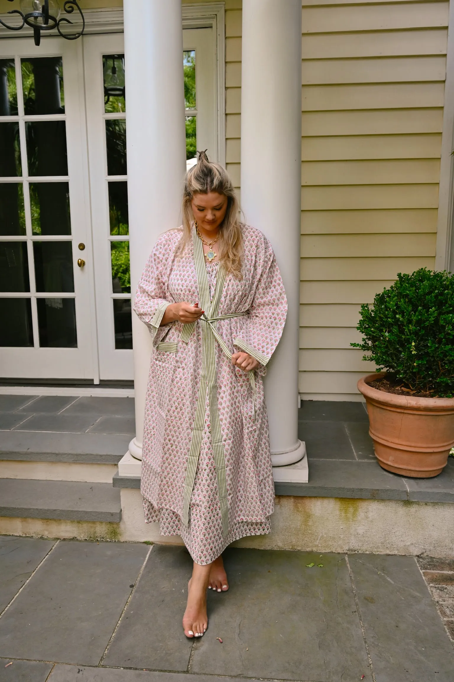 Bathrobe in Garden Party- Long sold by Darling Loungewear