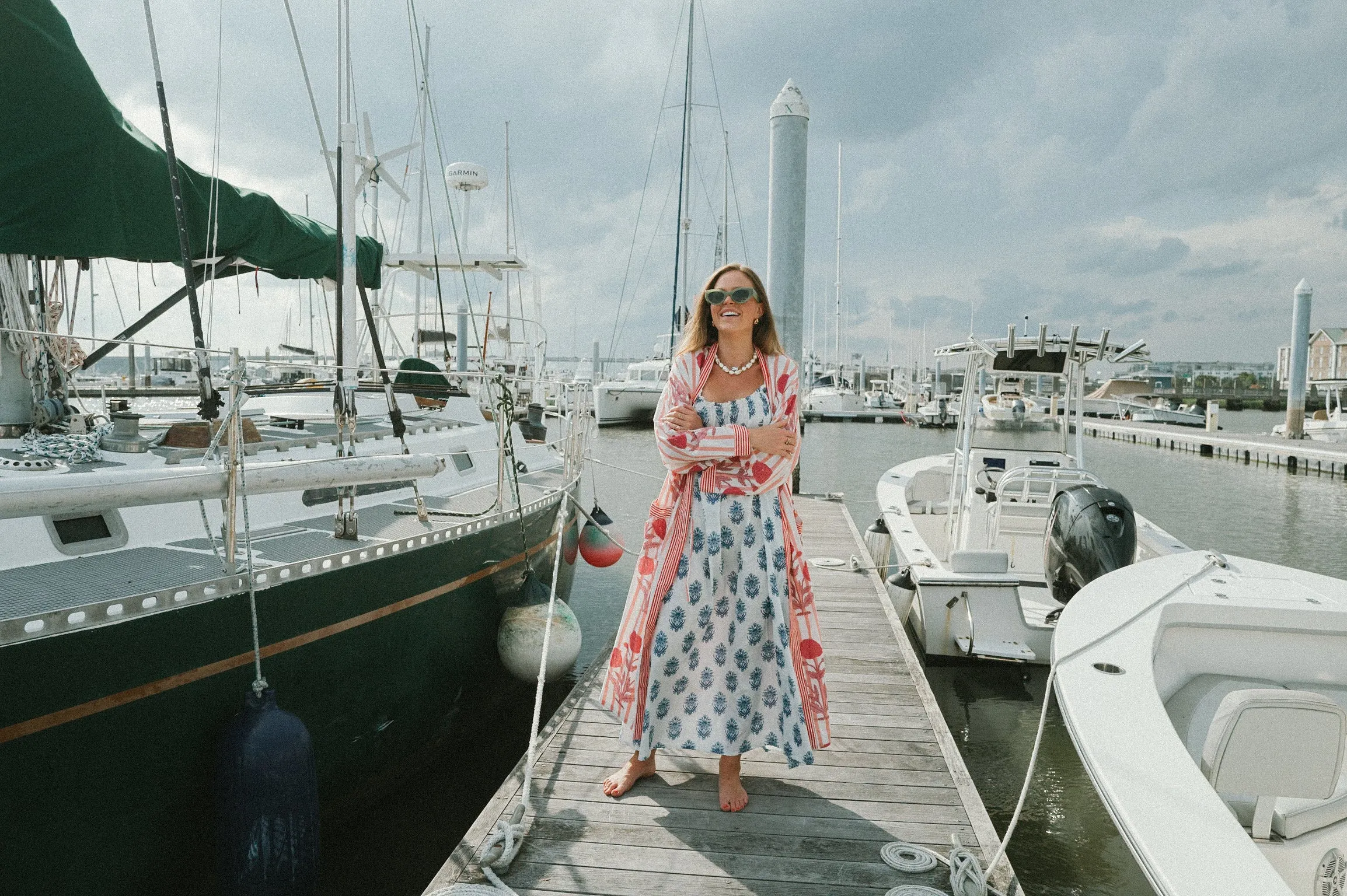 Bathrobe in Red Poppy Stripe - Long sold by Darling Loungewear product image thumbnail 4