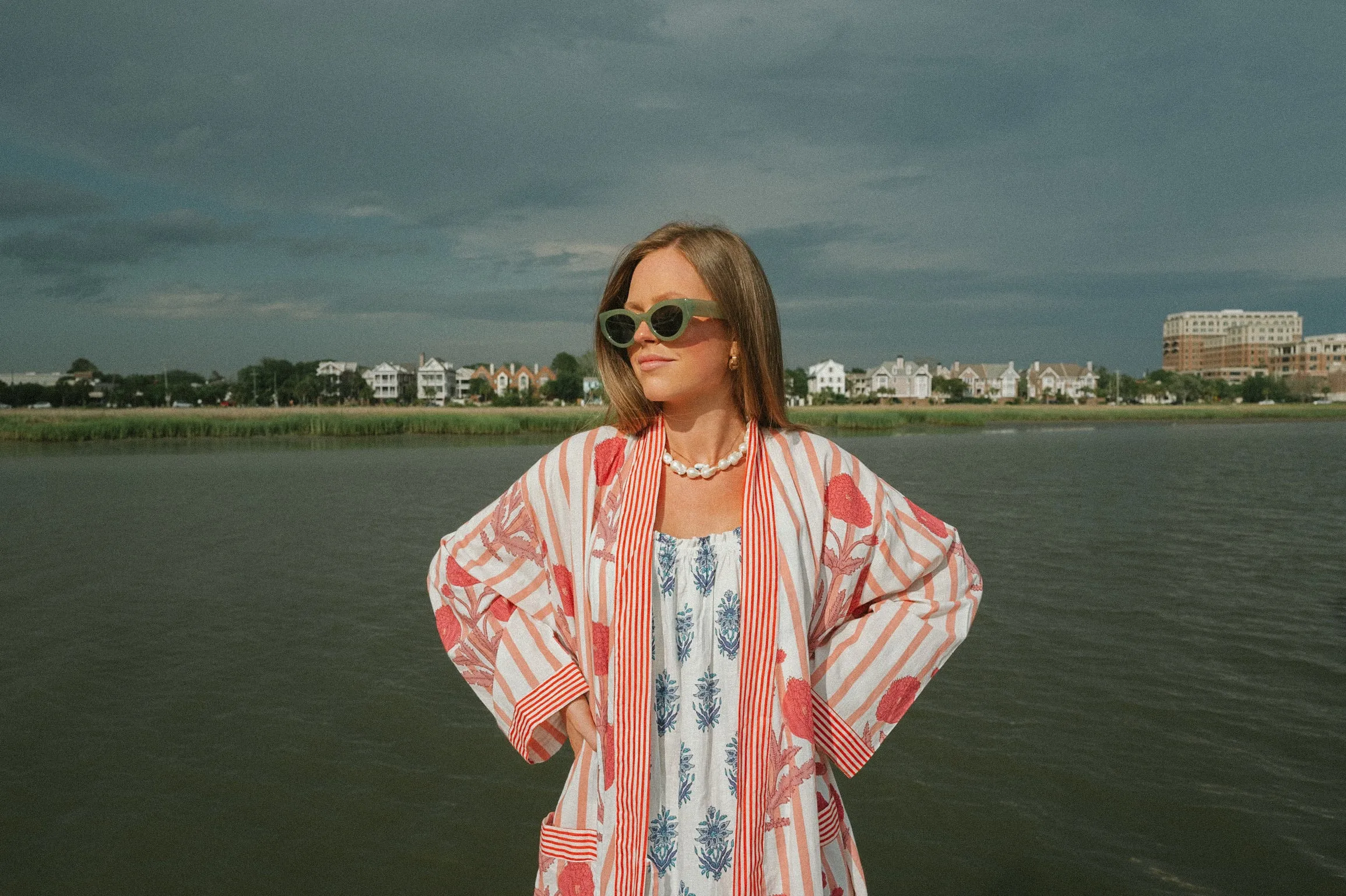 Bathrobe in Red Poppy Stripe - Long sold by Darling Loungewear product image thumbnail 5