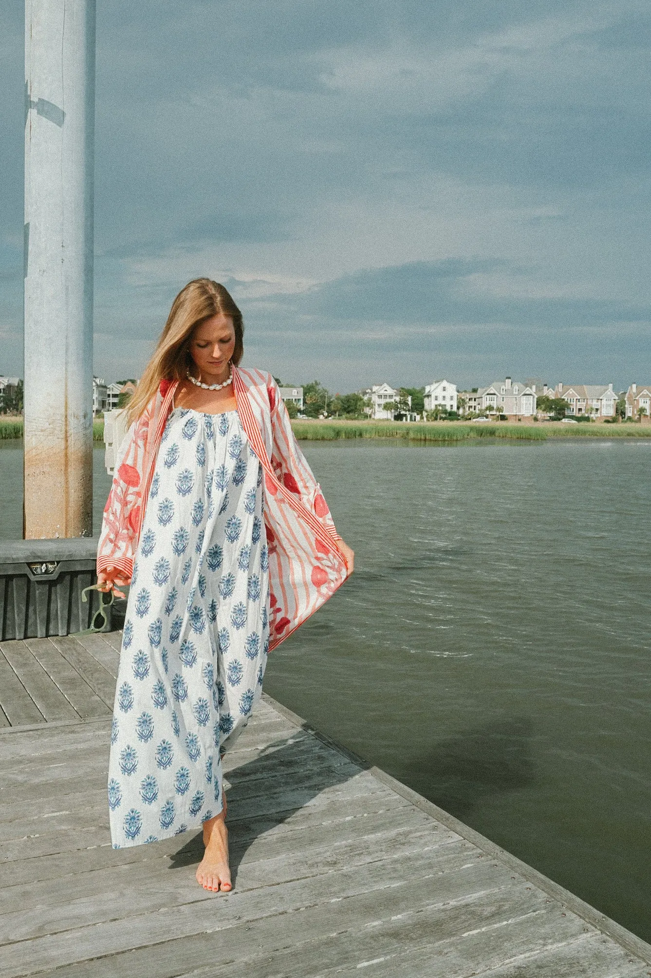 Bathrobe in Red Poppy Stripe - Long sold by Darling Loungewear product image thumbnail 2