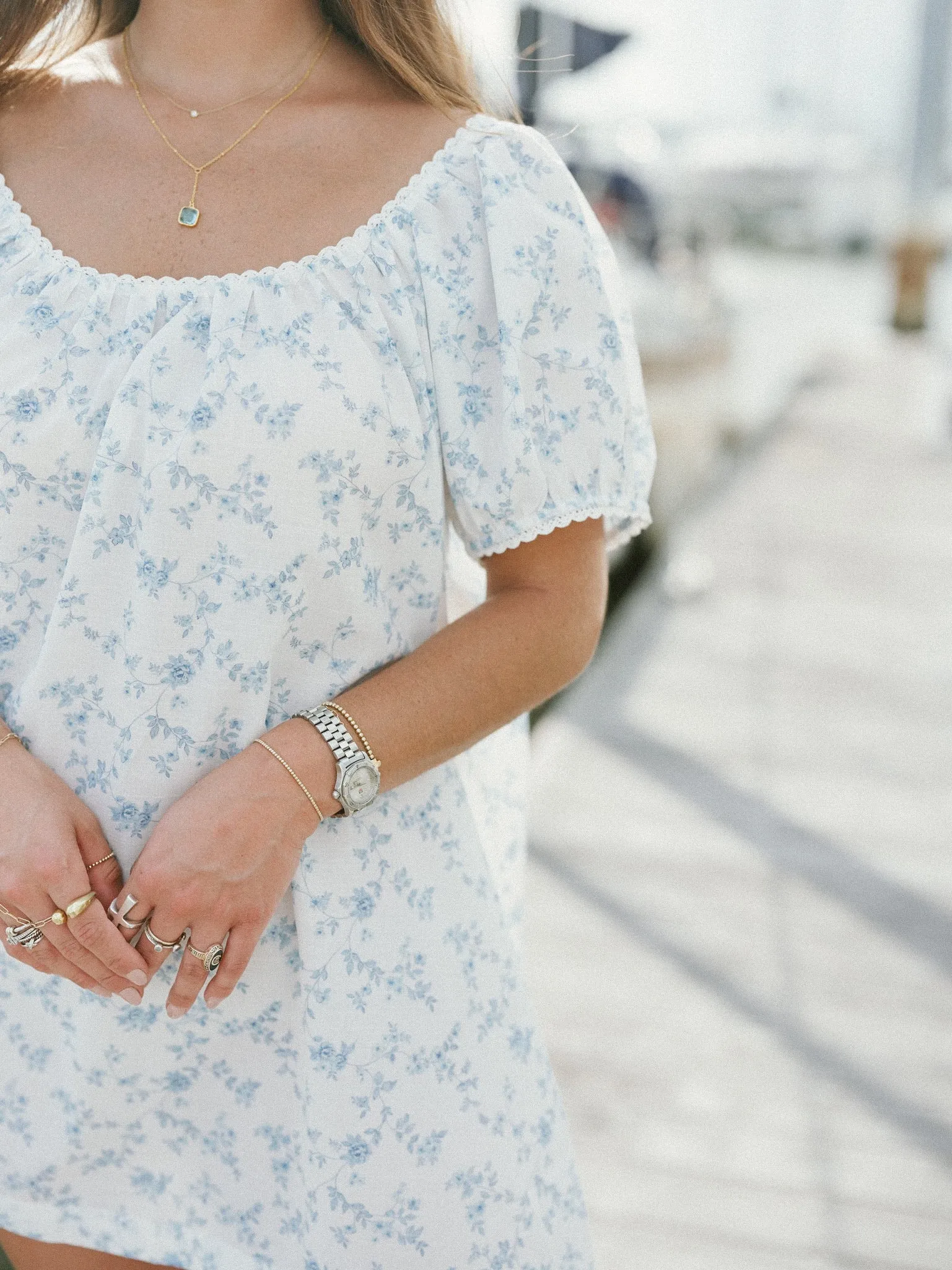 The Millie Mini - Dainty Blue Rose sold by Darling Loungewear product image thumbnail 3