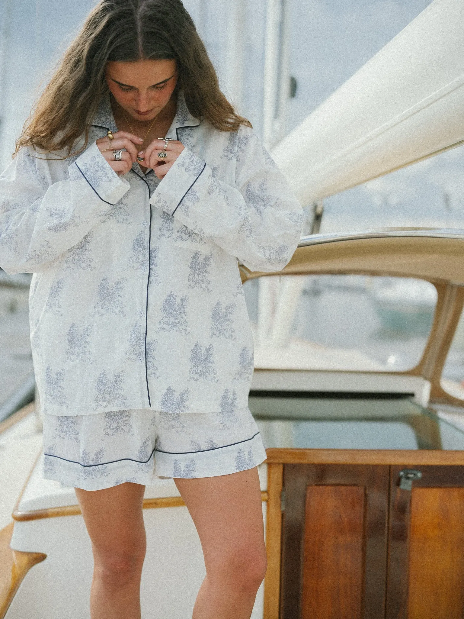 Wisteria Morning PJ Set - Long/Short sold by Darling Loungewear product image thumbnail 3