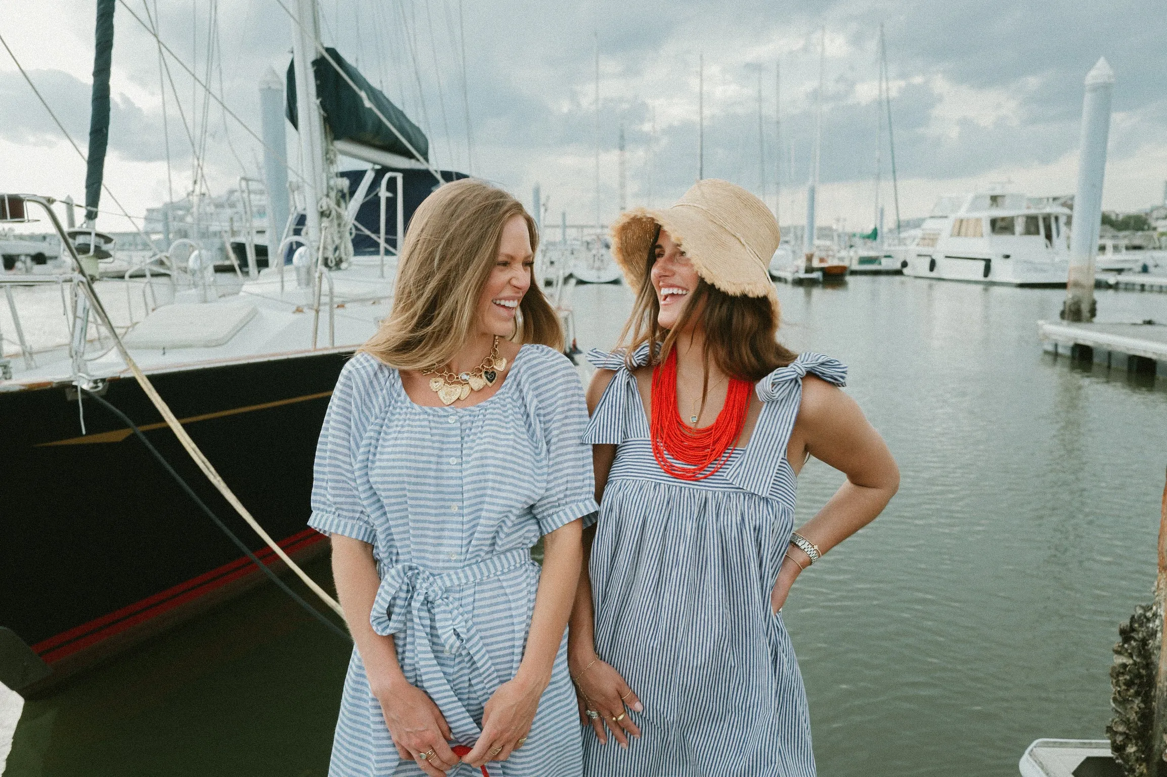 Tie Dress - Navy Blue Stripe sold by Darling Loungewear product image thumbnail 2