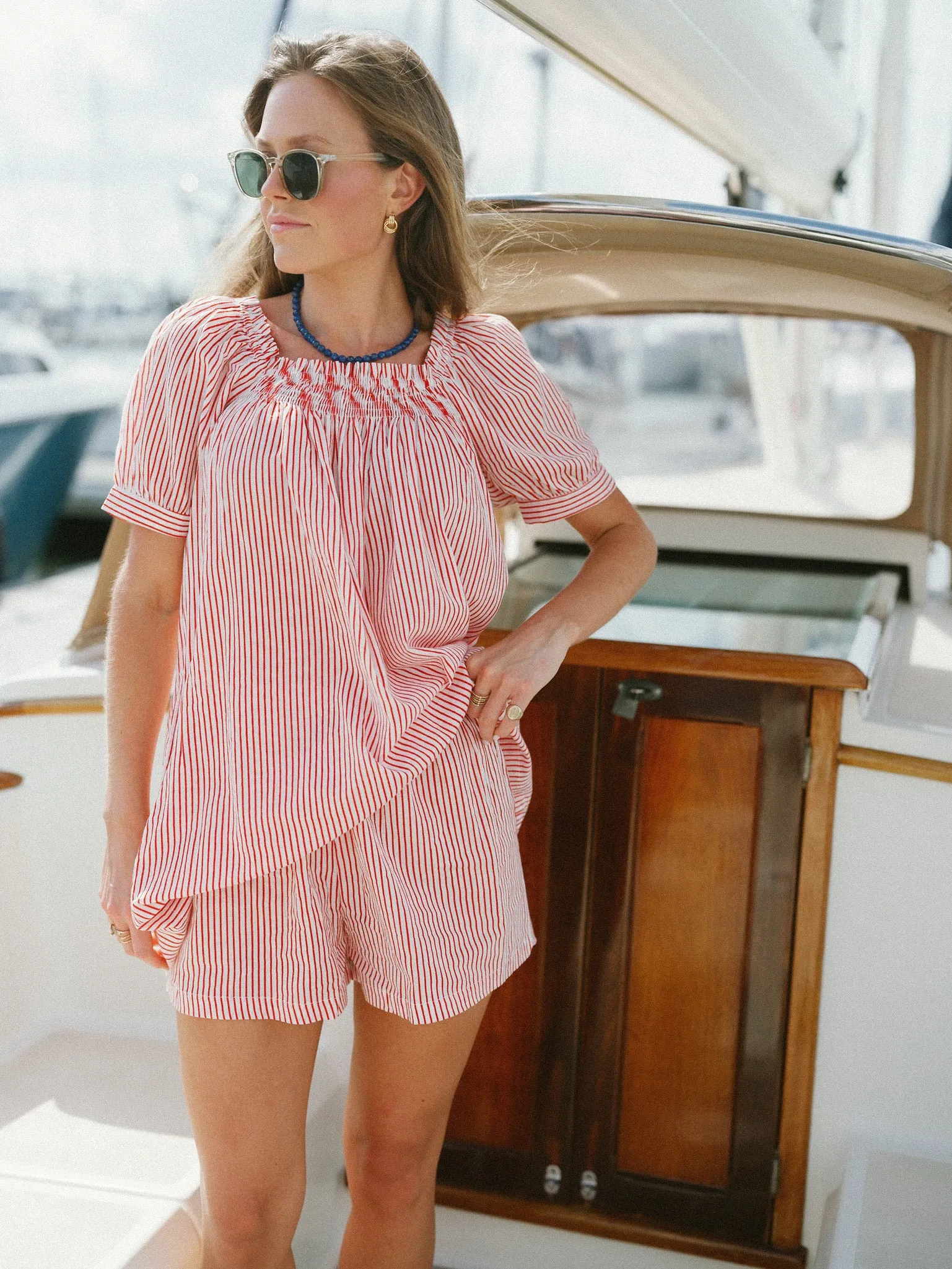 The Sweet and Short Set - Red Stripe sold by Darling Loungewear product image thumbnail 3