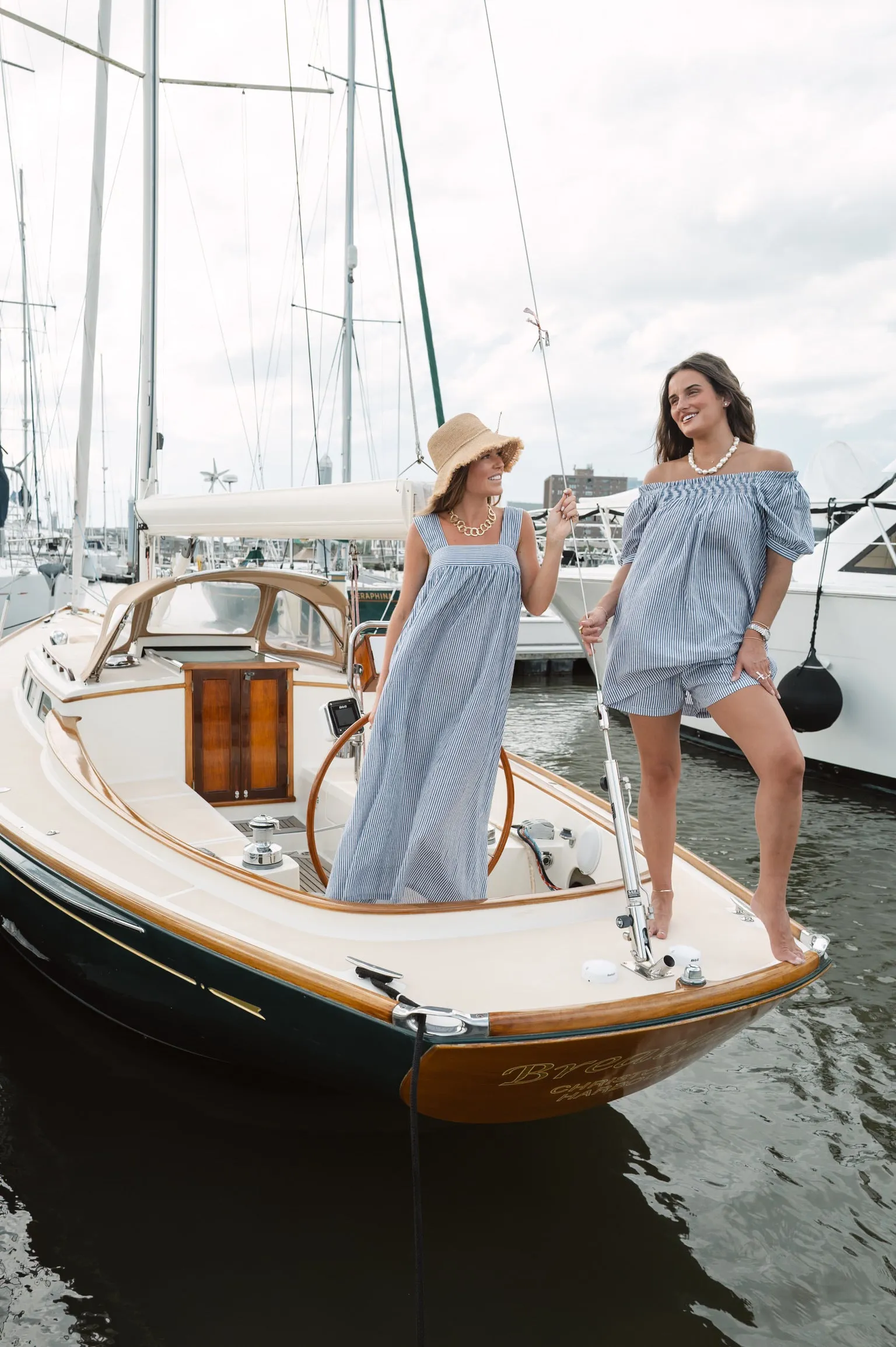 The Sweet and Short Set - Navy Blue Stripe sold by Darling Loungewear product image thumbnail 4
