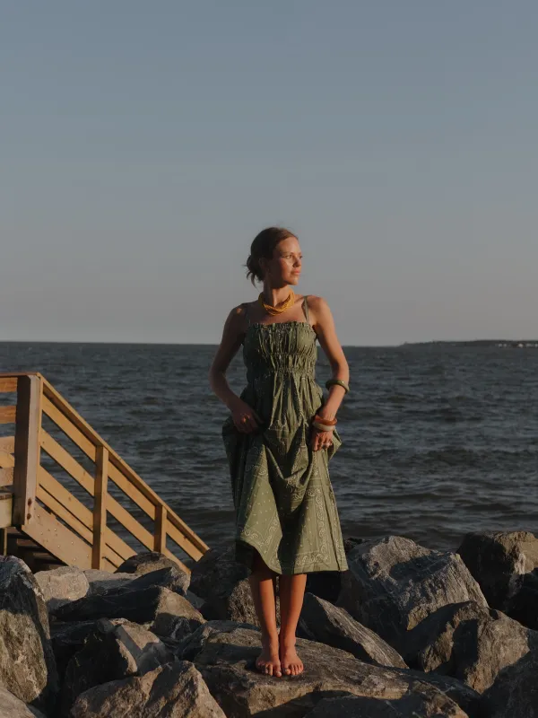 James Dress - Green Bandana sold by Darling Loungewear