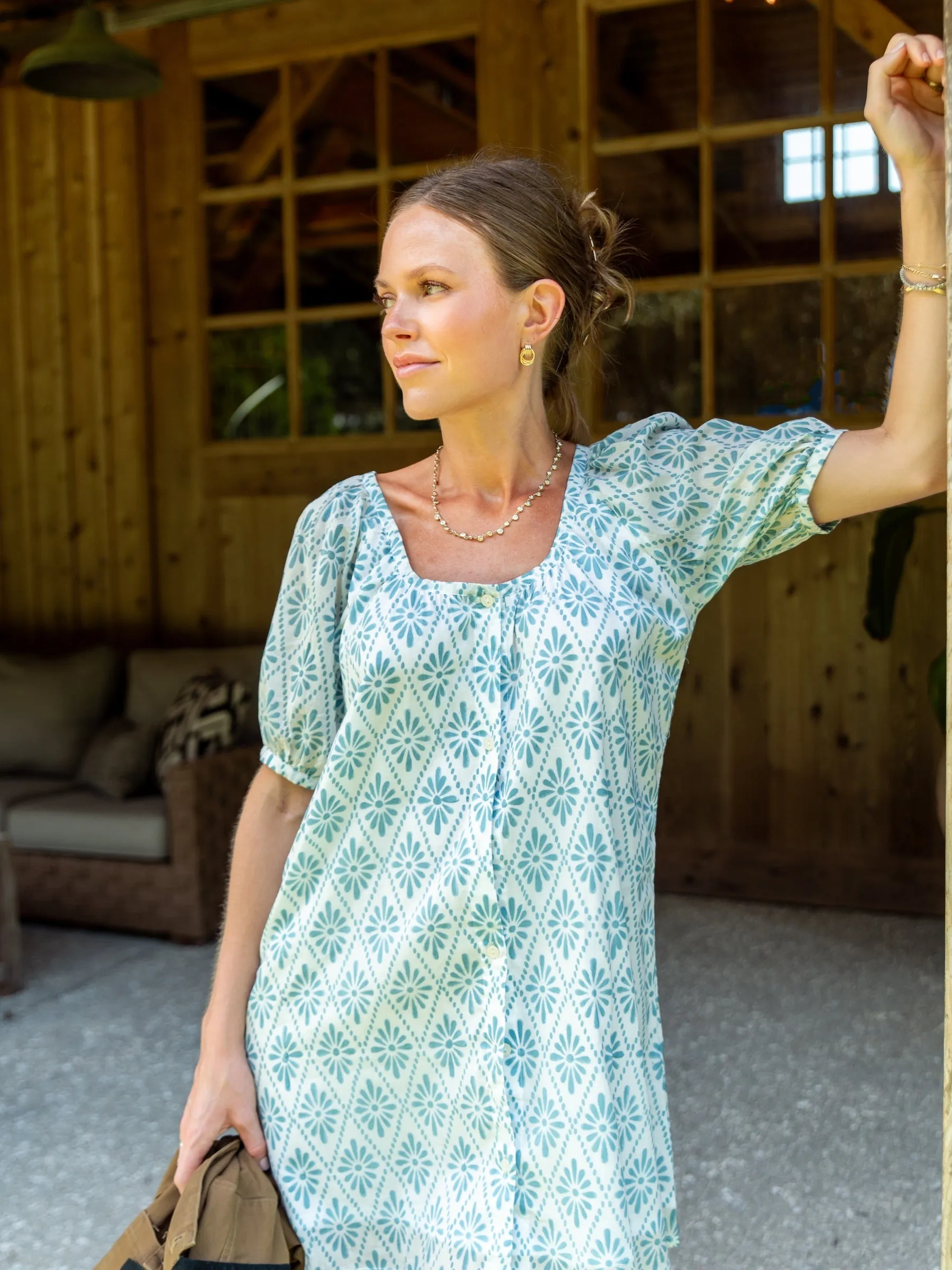 Everyday Mini Dress - Teal Mosaic sold by Darling Loungewear product image thumbnail 4