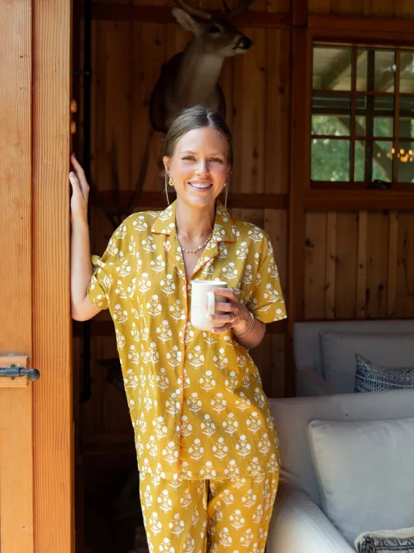 Butterscotch Bouquet Pajama Set - Short / Long sold by Darling Loungewear
