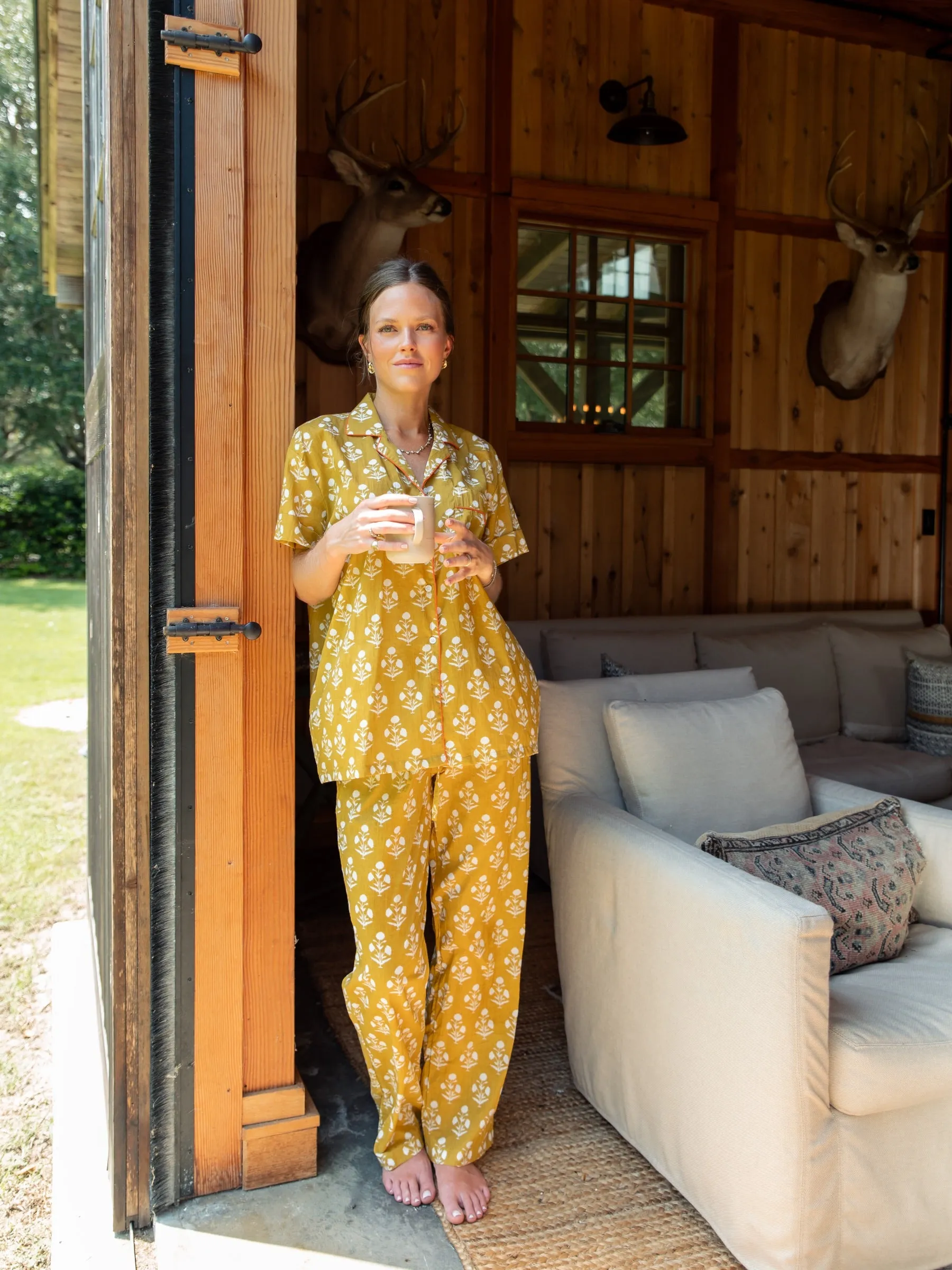 Butterscotch Bouquet Pajama Set - Short / Long sold by Darling Loungewear product image thumbnail 3