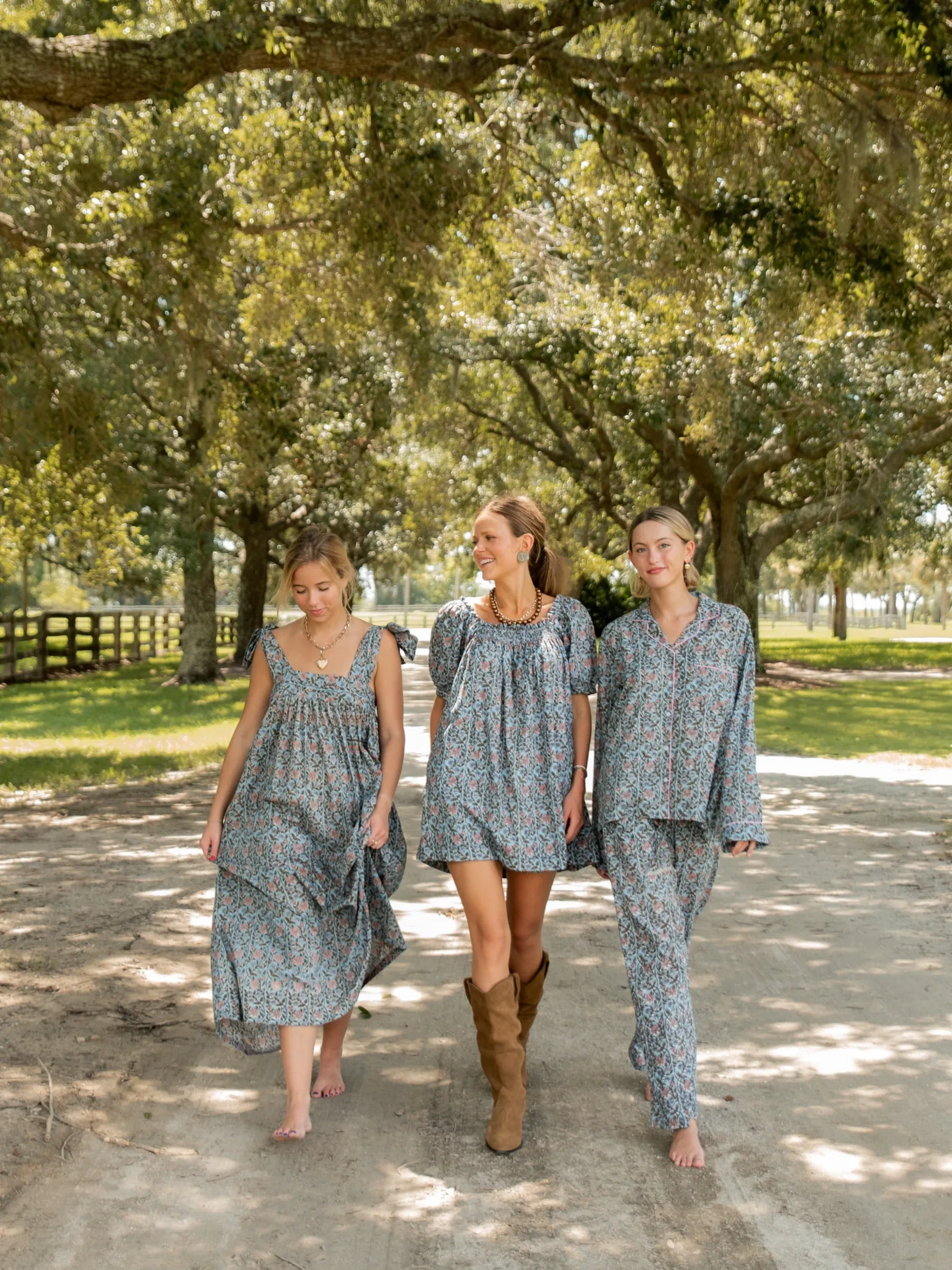 Cozy Pajama Set - Blue Woodland Bouquet sold by Darling Loungewear product image thumbnail 3