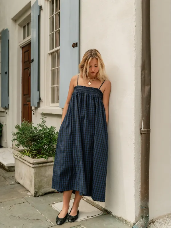 Parker Dress - Midnight Check sold by Darling Loungewear