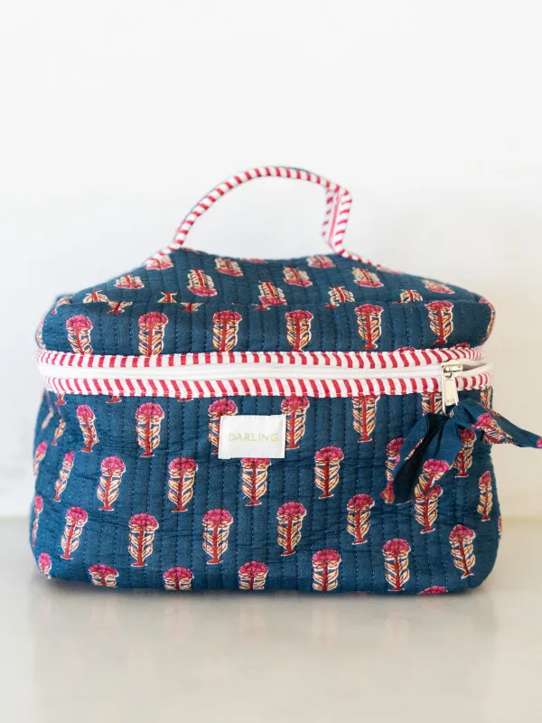 Quilted Train Case - Blue Ridge Floral sold by Darling Loungewear