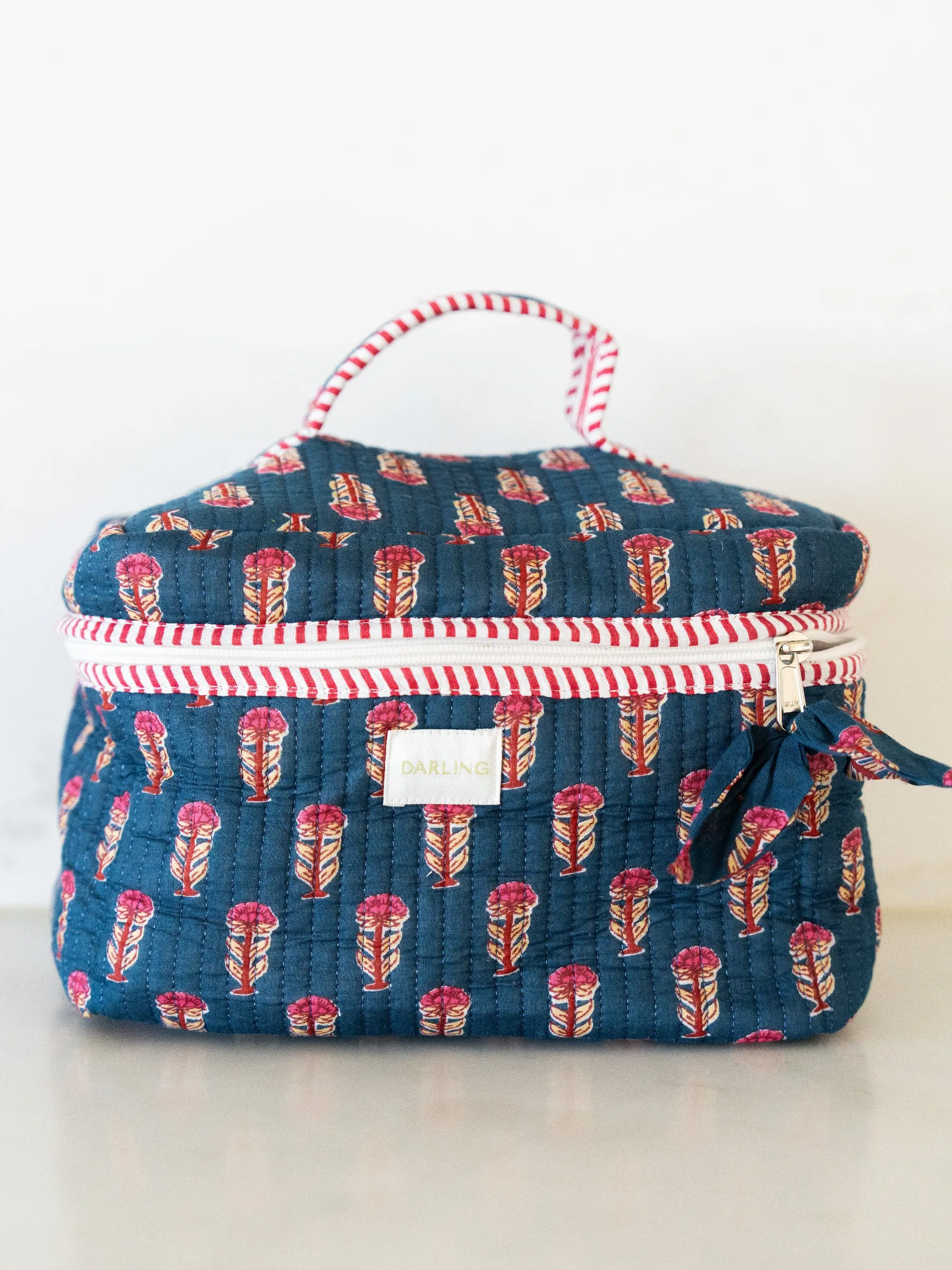 Quilted Train Case - Blue Ridge Floral sold by Darling Loungewear
