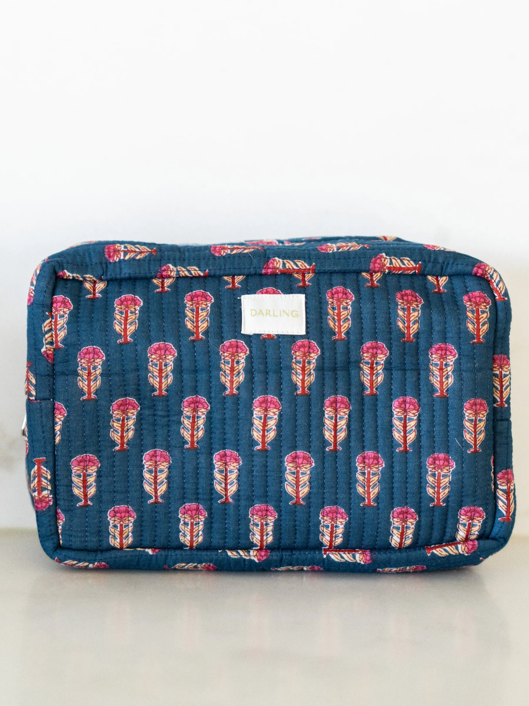 Quilted Cosmetic Pouch - Blue Ridge Floral sold by Darling Loungewear