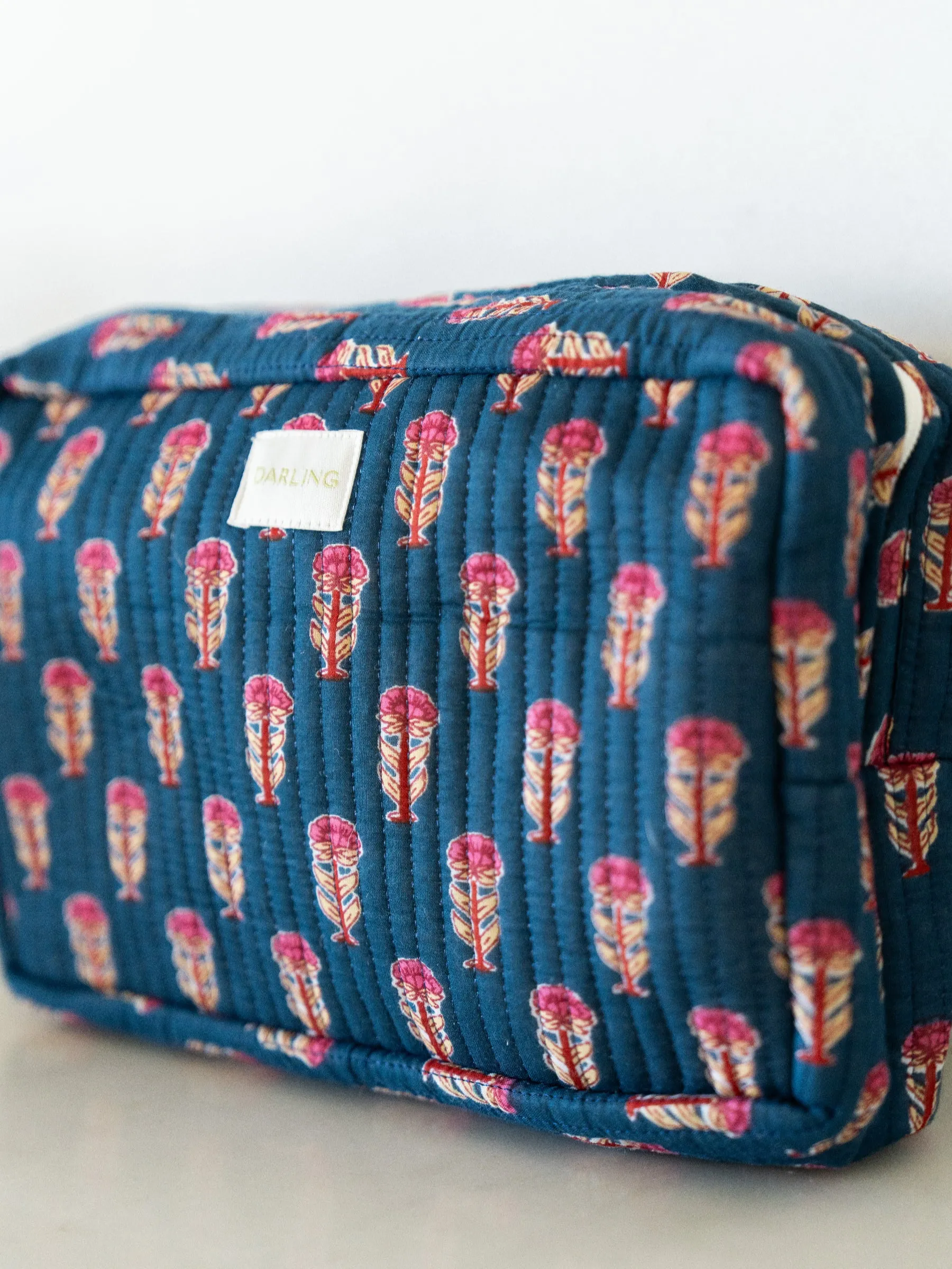 Quilted Cosmetic Pouch - Blue Ridge Floral sold by Darling Loungewear product image thumbnail 2