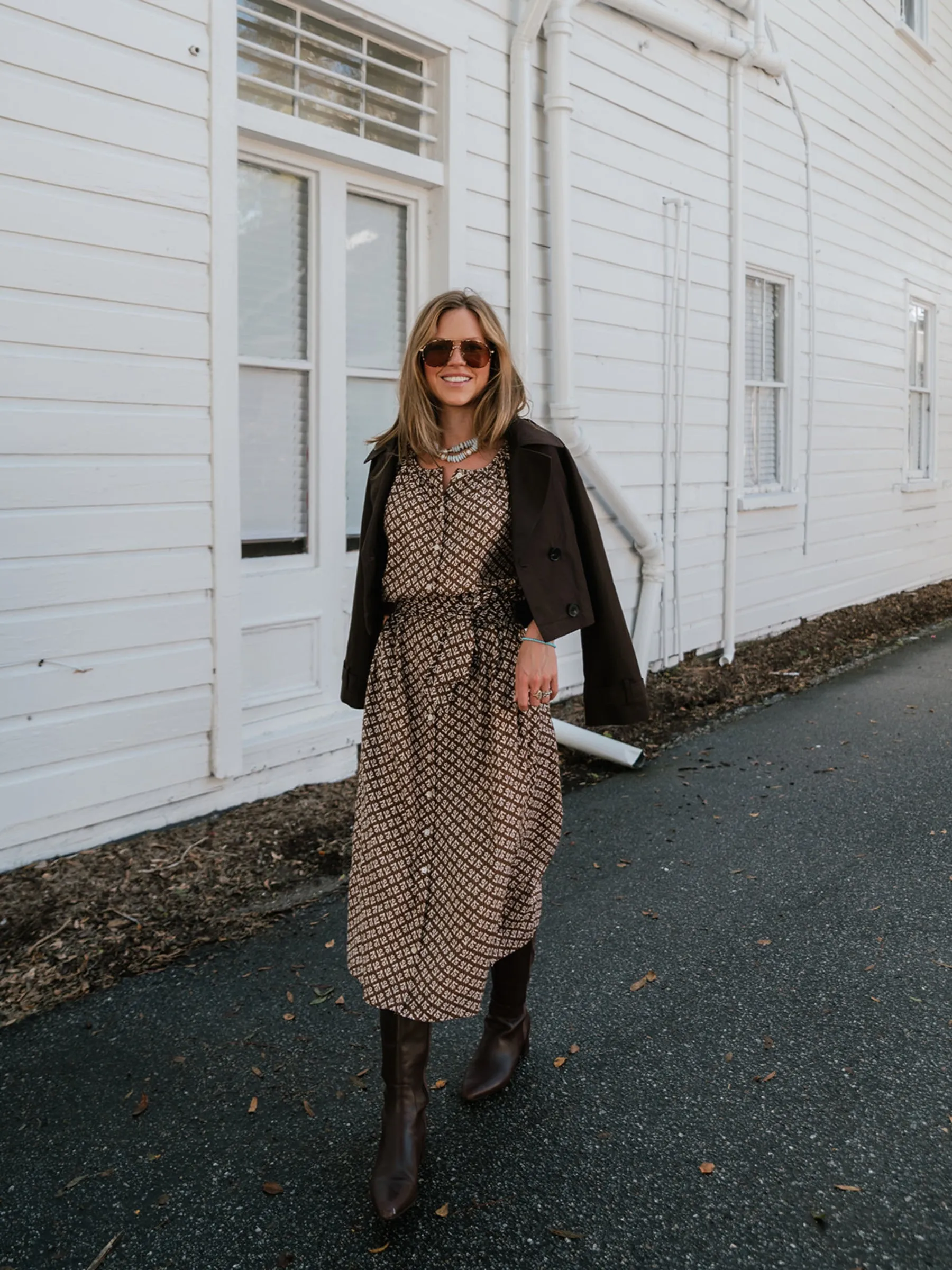 The Scotty Dress - Chestnut Bloom sold by Darling Loungewear
