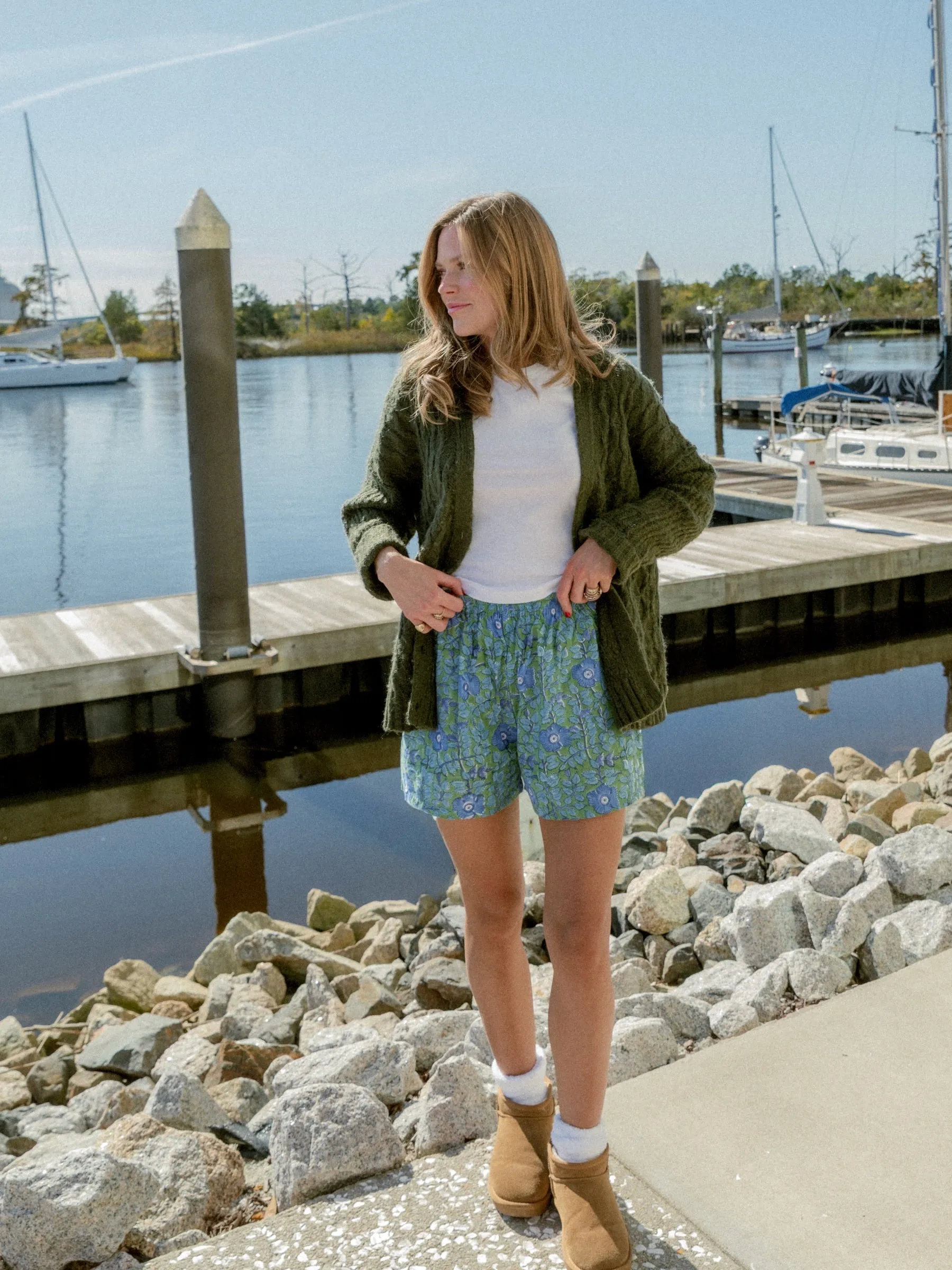 Boxer Shorts in Teal Garden sold by Darling Loungewear