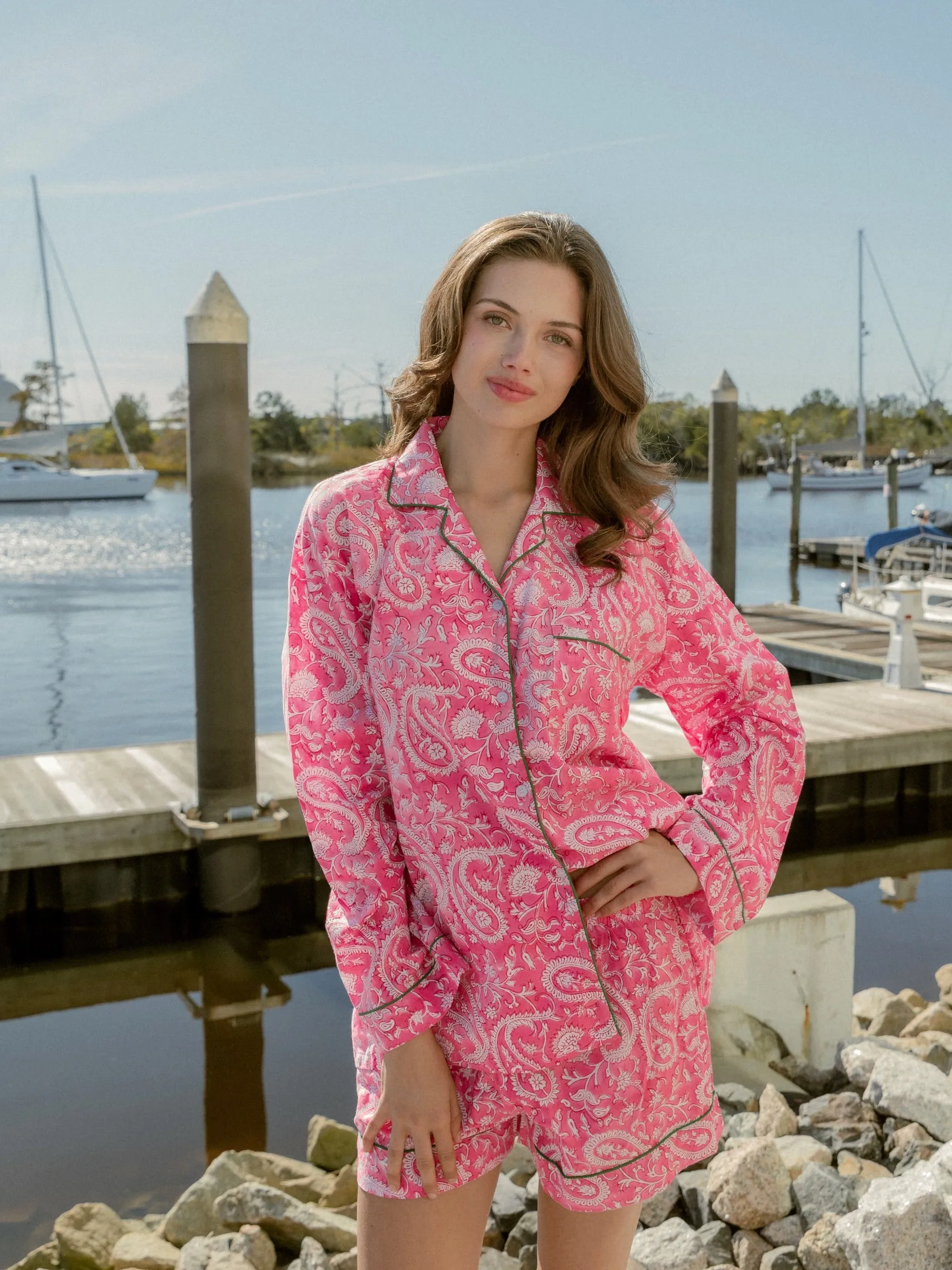Sugar Paisley Pajama Set - Long/Short sold by Darling Loungewear product image thumbnail 3