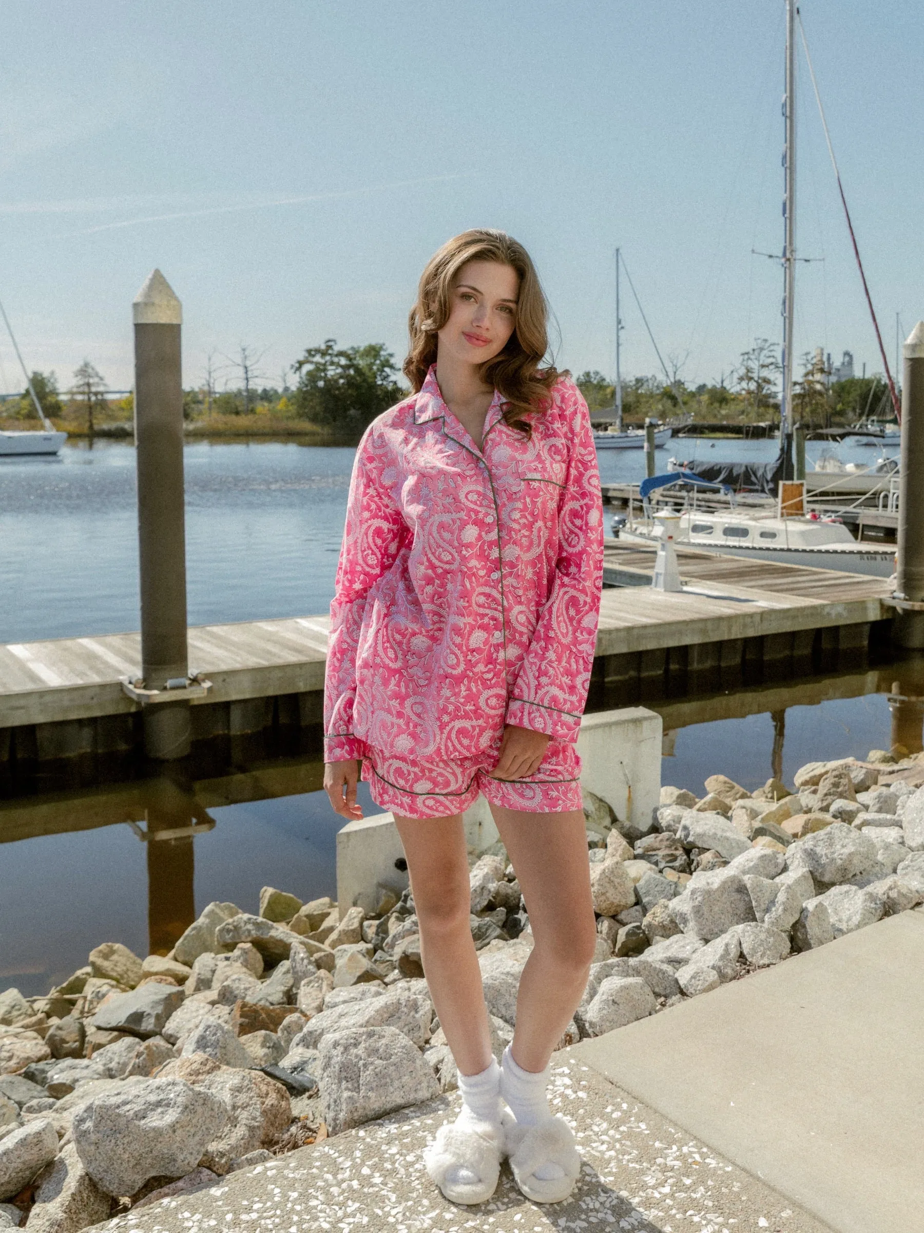 Sugar Paisley Pajama Set - Long/Short sold by Darling Loungewear product image thumbnail 2