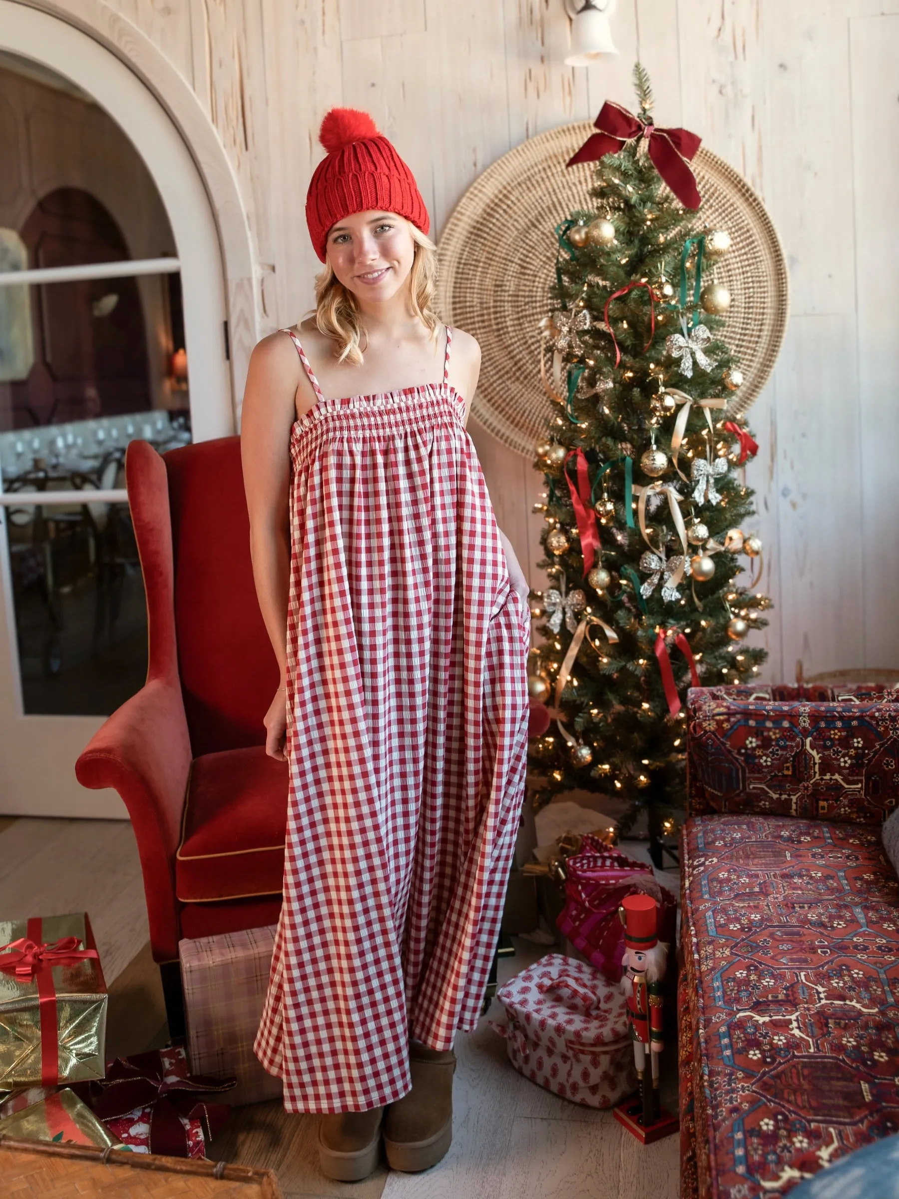 Parker Dress - Peppermint Check sold by Darling Loungewear product image thumbnail 4