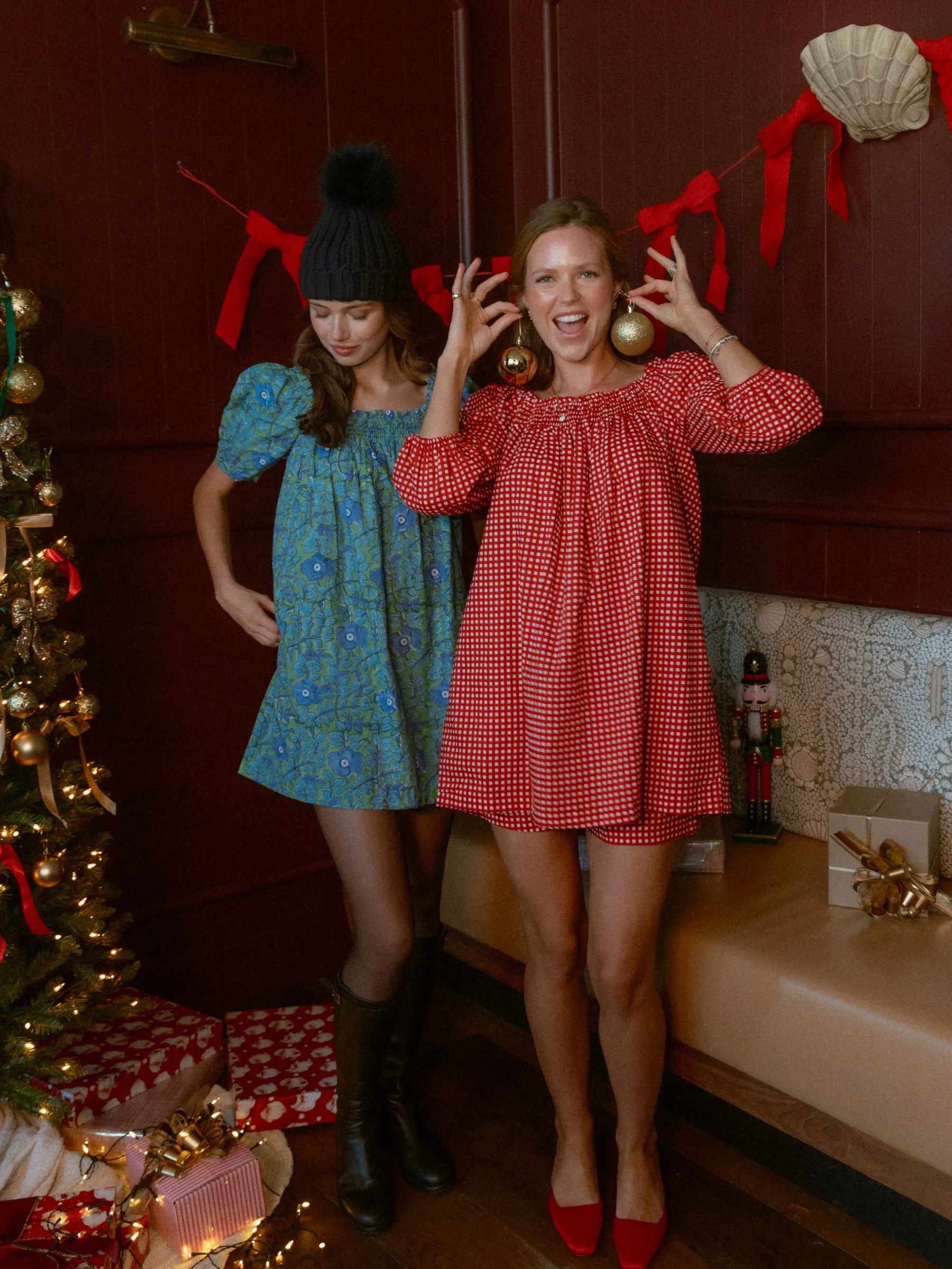 The Sweet and Short Set 3/4 Sleeves- Red & White Gingham sold by Darling Loungewear product image thumbnail 5