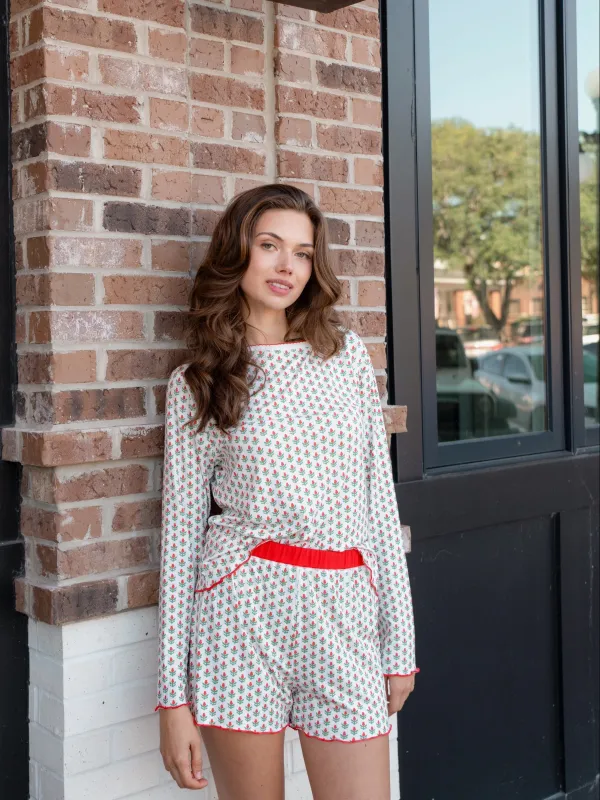 Hollyberry Long Short Pajama Set sold by Darling Loungewear