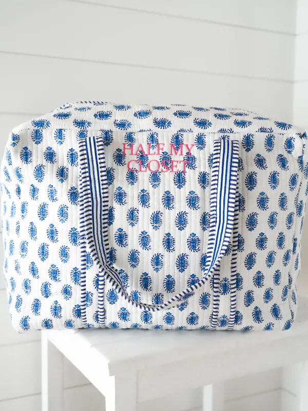 Weekender Bag - Blueberry Paisley "Half My Closet" sold by Darling Loungewear