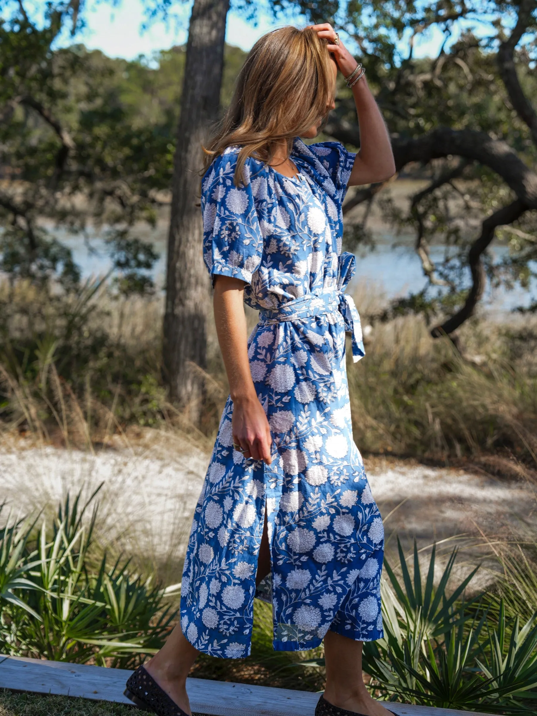 The Scotty Dress - Deep Blue Bloom sold by Darling Loungewear product image thumbnail 4