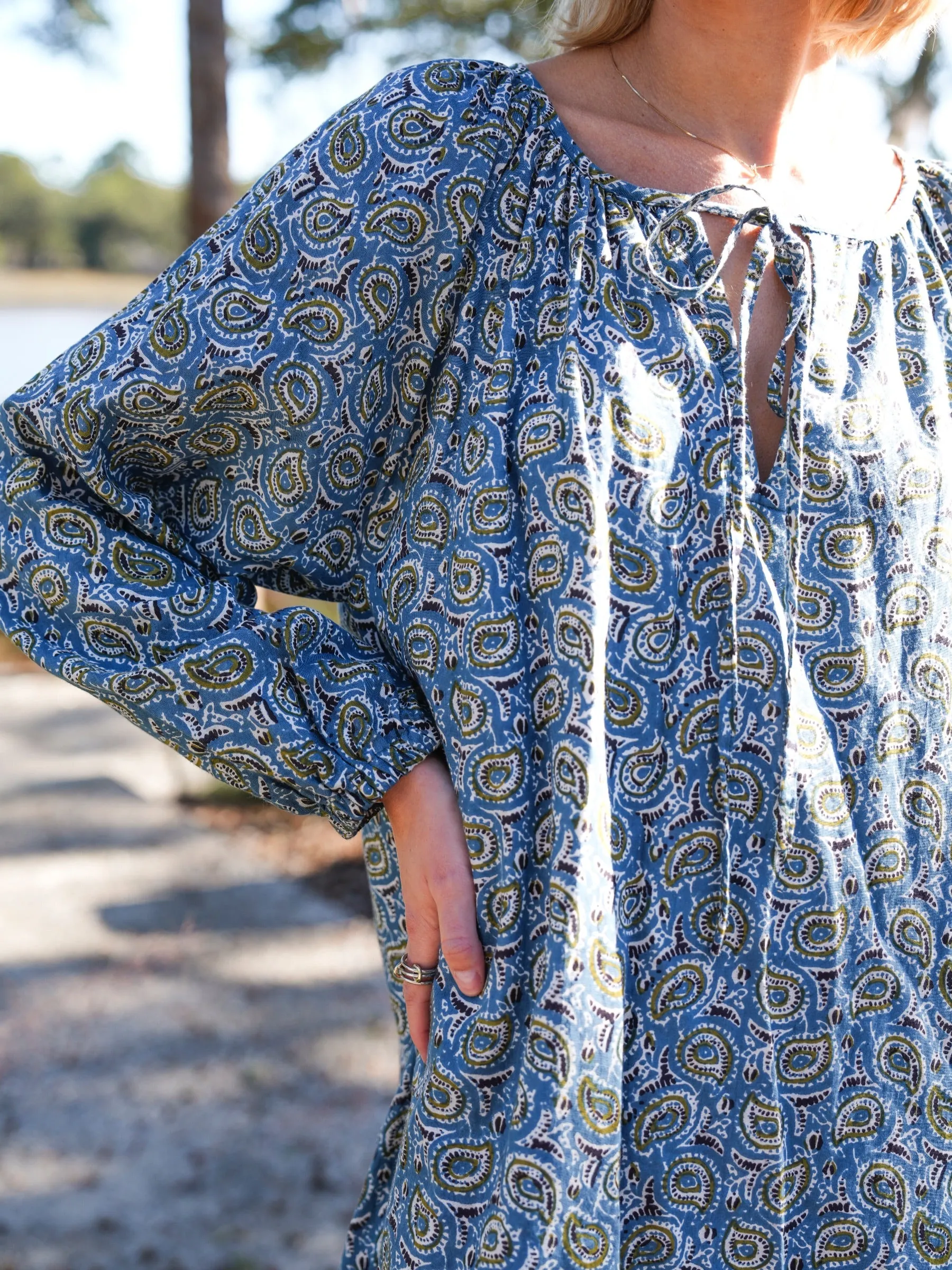 Christopher Maxi Dress - Turquoise Winter Paisley sold by Darling Loungewear product image thumbnail 3