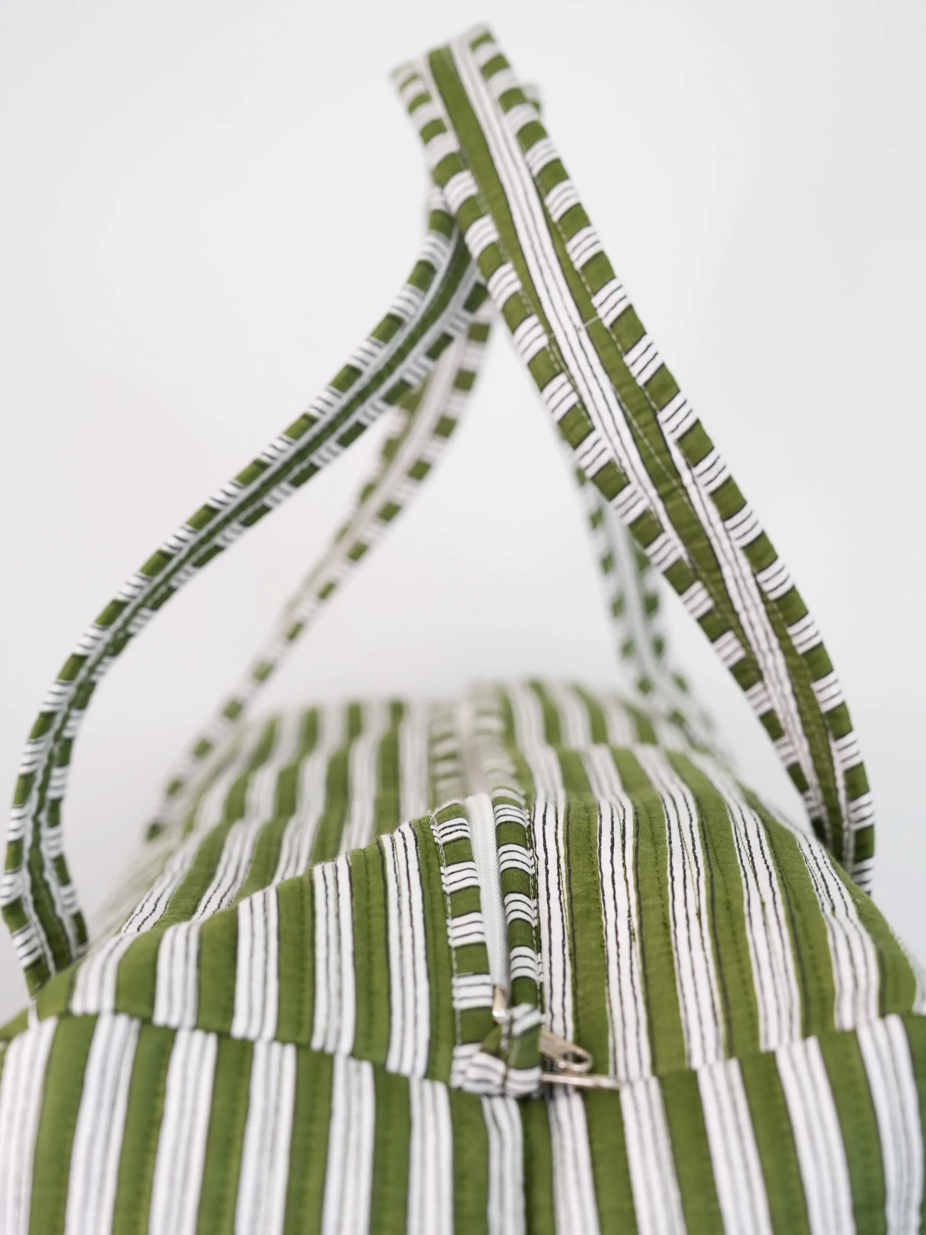 Weekender Bag - Green Everday Stripe sold by Darling Loungewear product image thumbnail 4