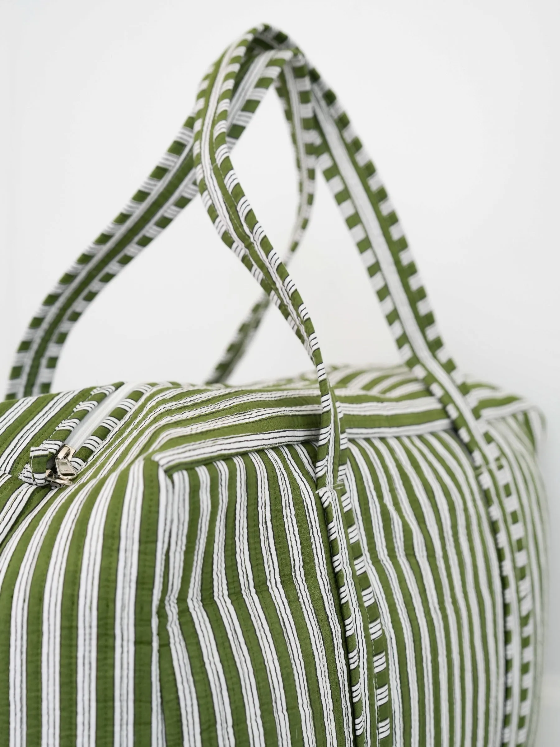 Weekender Bag - Green Everday Stripe sold by Darling Loungewear product image thumbnail 3