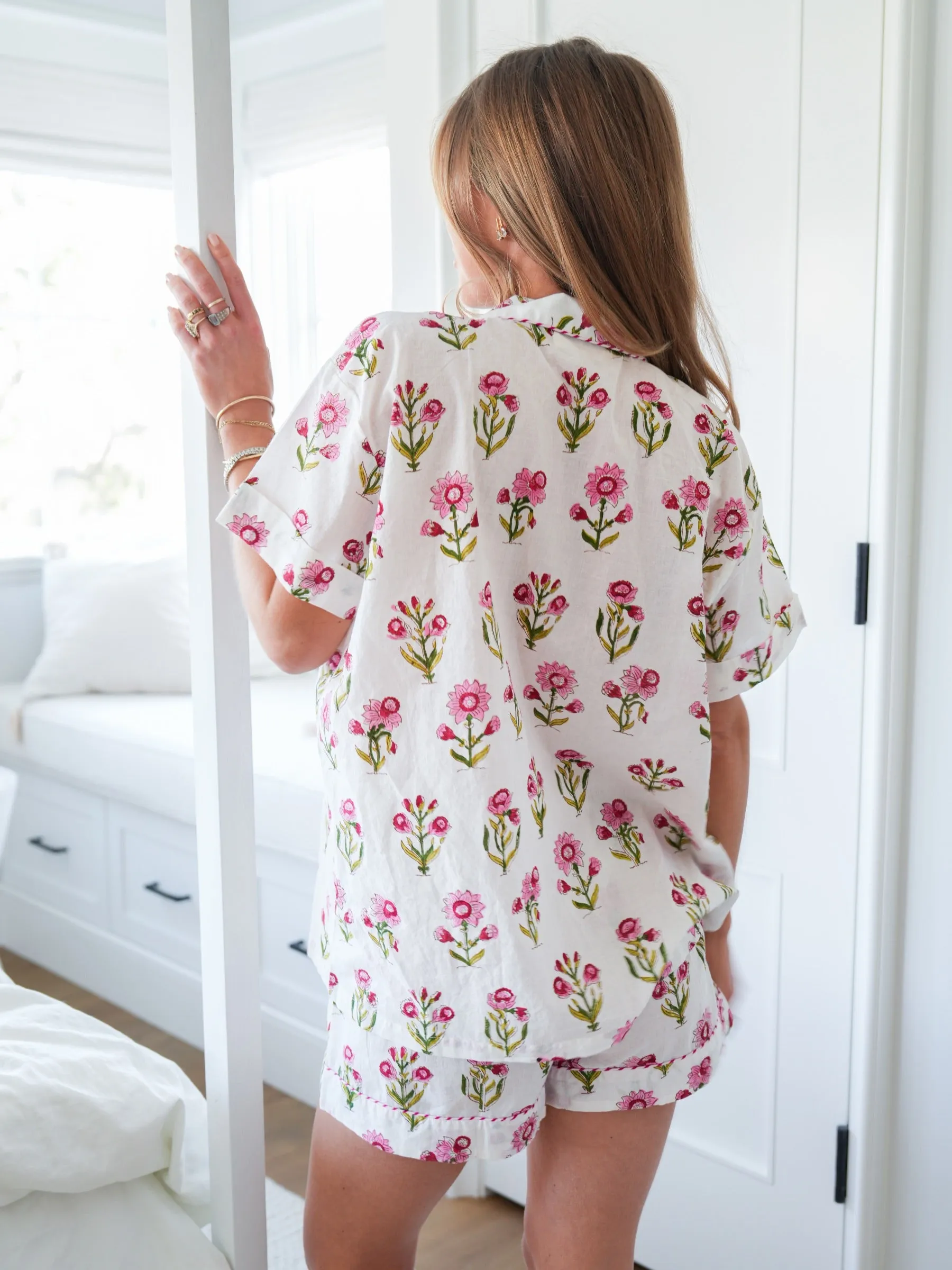 Blush Daisy Pajama Set - Short/Short sold by Darling Loungewear product image thumbnail 4