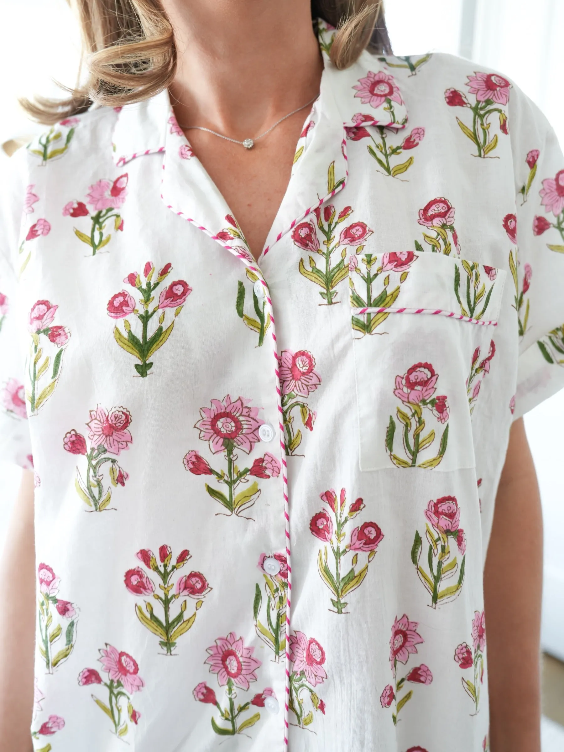 Blush Daisy Pajama Set - Short/Short sold by Darling Loungewear product image thumbnail 3