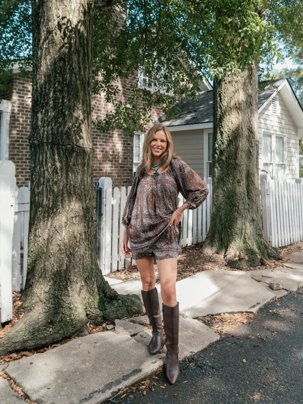 The Mandy Set - Espresso Bandana sold by Darling Loungewear