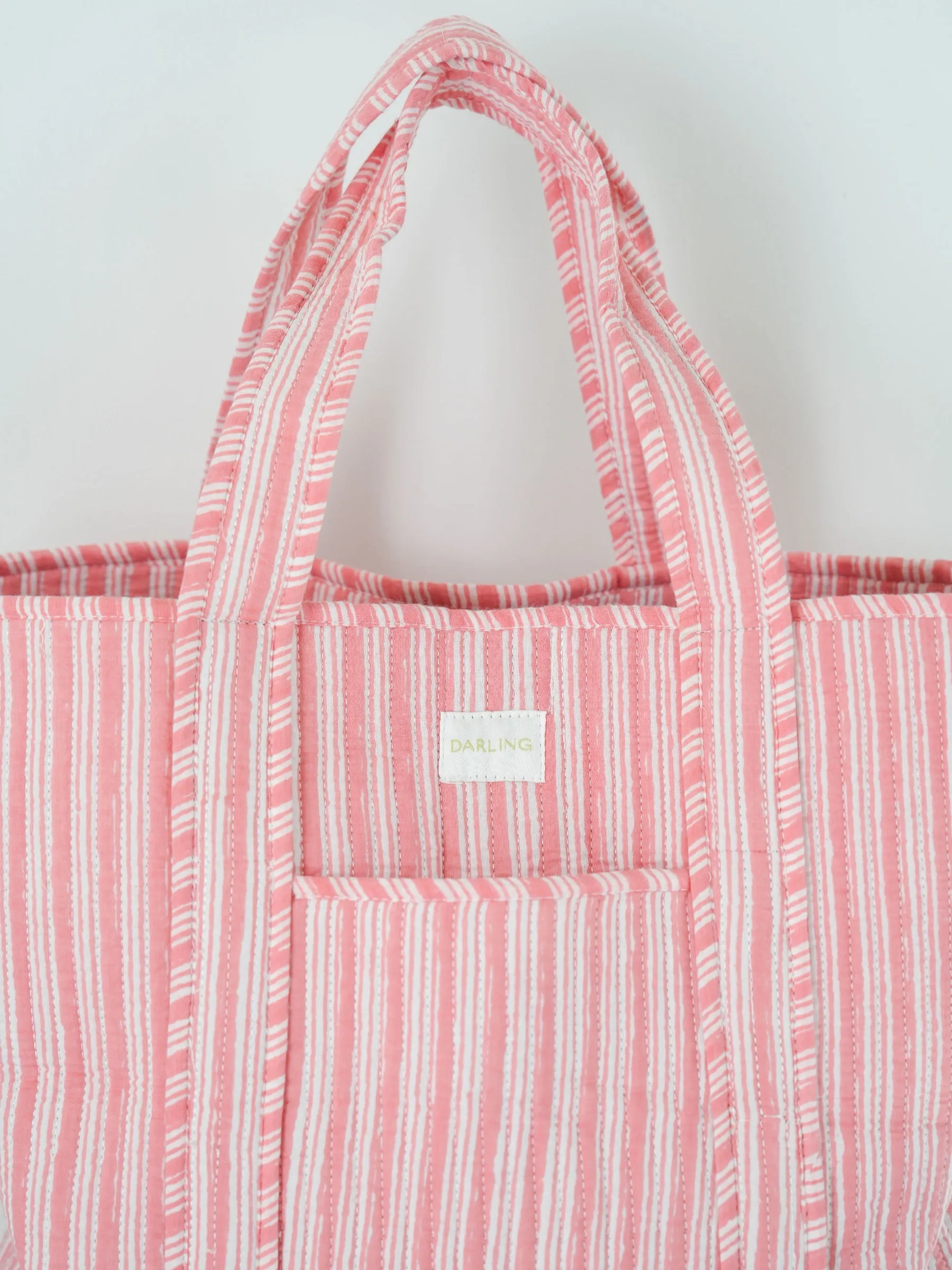 Miller Tote - Peachy Pink Stripe sold by Darling Loungewear product image thumbnail 4