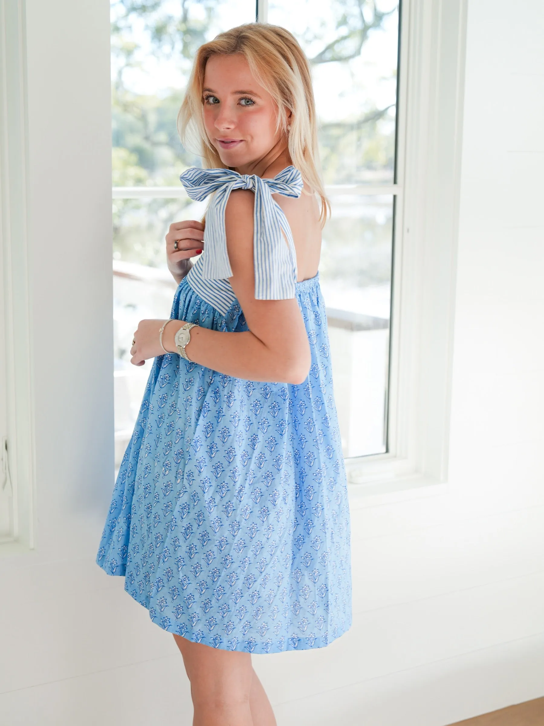 Tie Dress - Morning Glory sold by Darling Loungewear