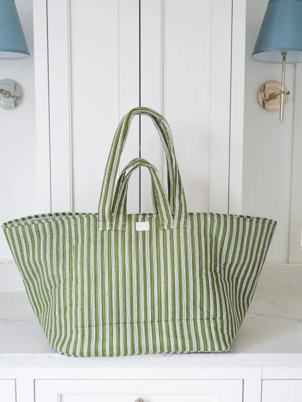 Everyday Tote - Green Stripe sold by Darling Loungewear