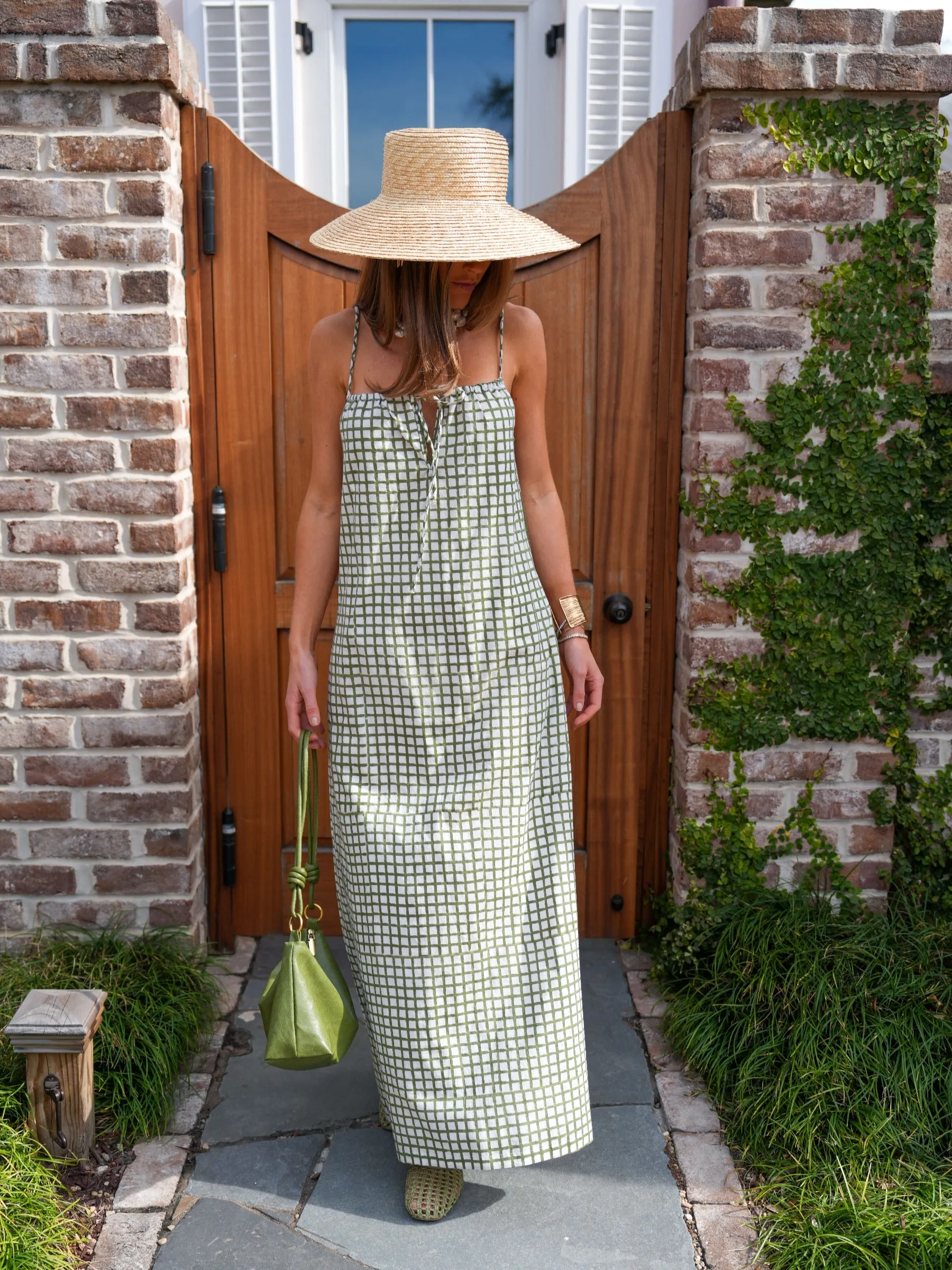The Litsa Maxi - Pine Green Grid sold by Darling Loungewear product image thumbnail 4