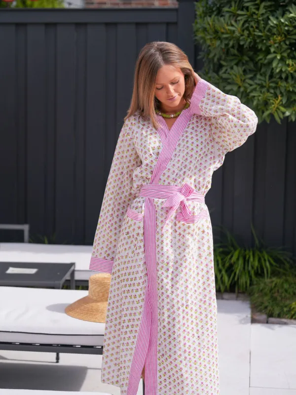 Lounge Robe - Pink Peony Bud made by Darling